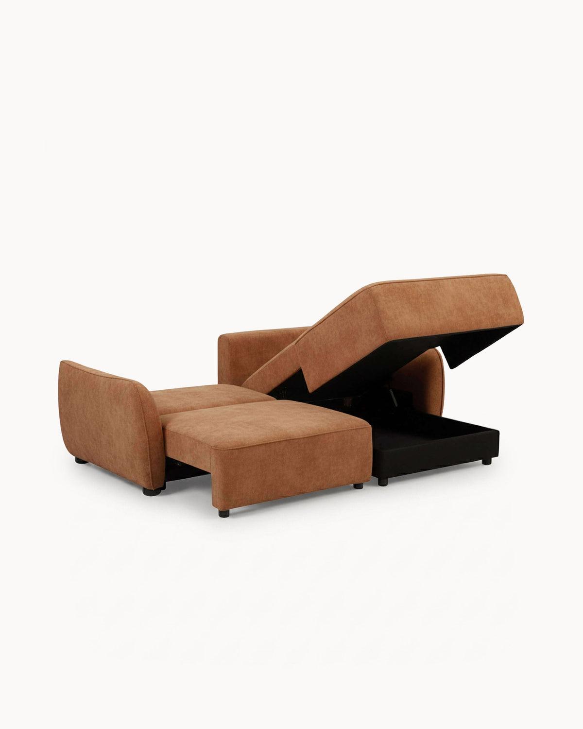 Sofá chaise longue MELORIE con cama y arcón