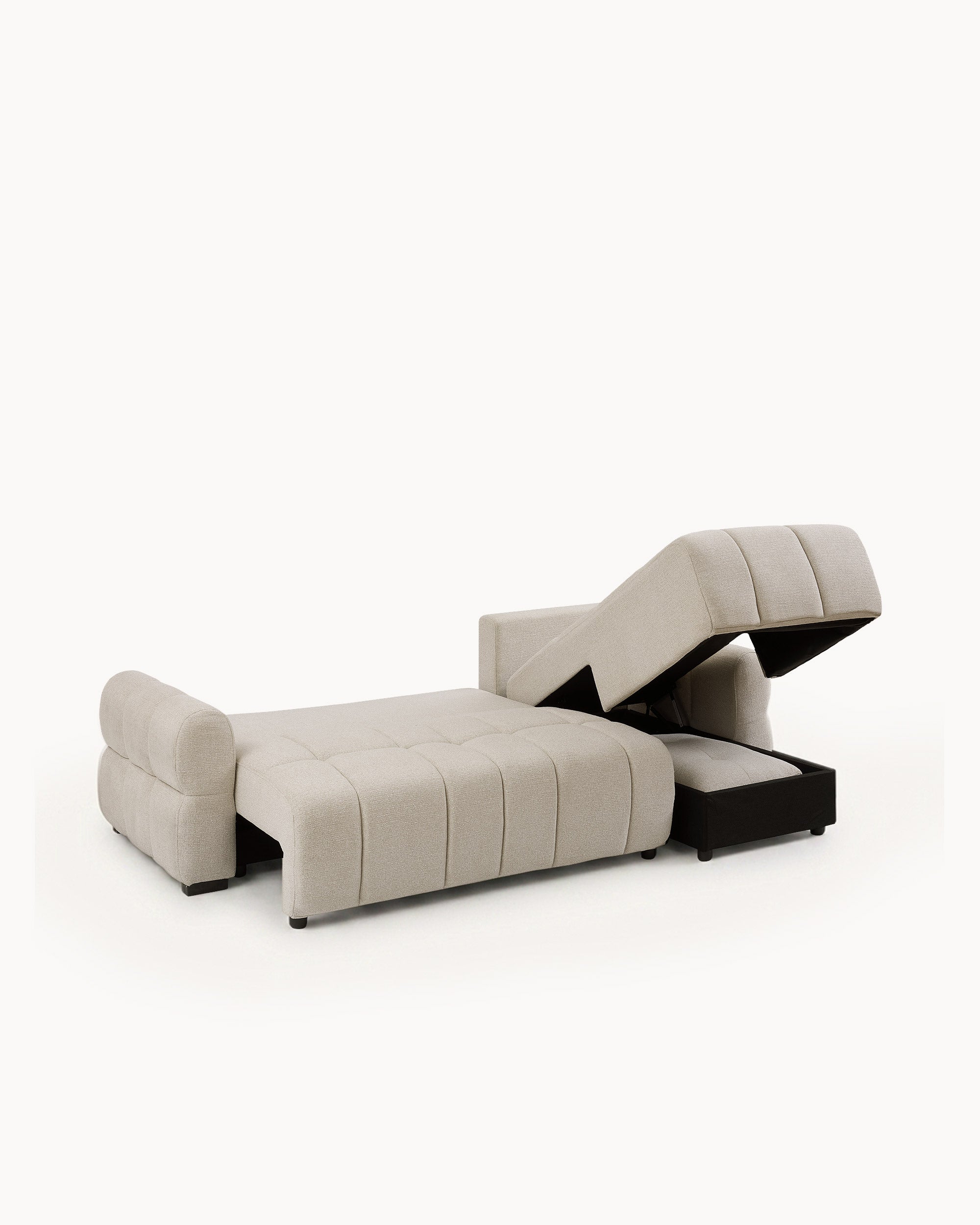 RAYLA chaise longue sofa bed with storage