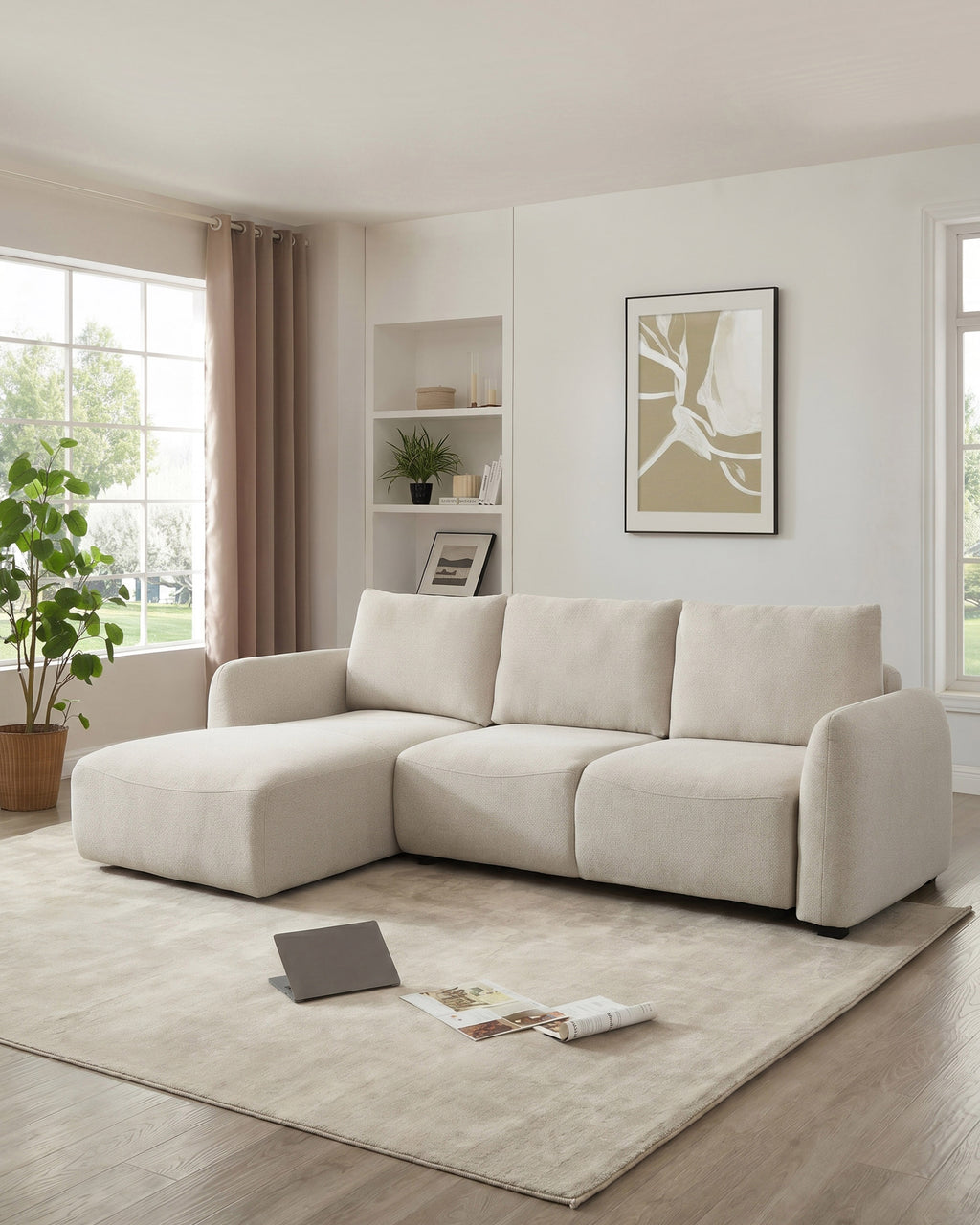 Sofá chaise longue TALLES con cama y arcón