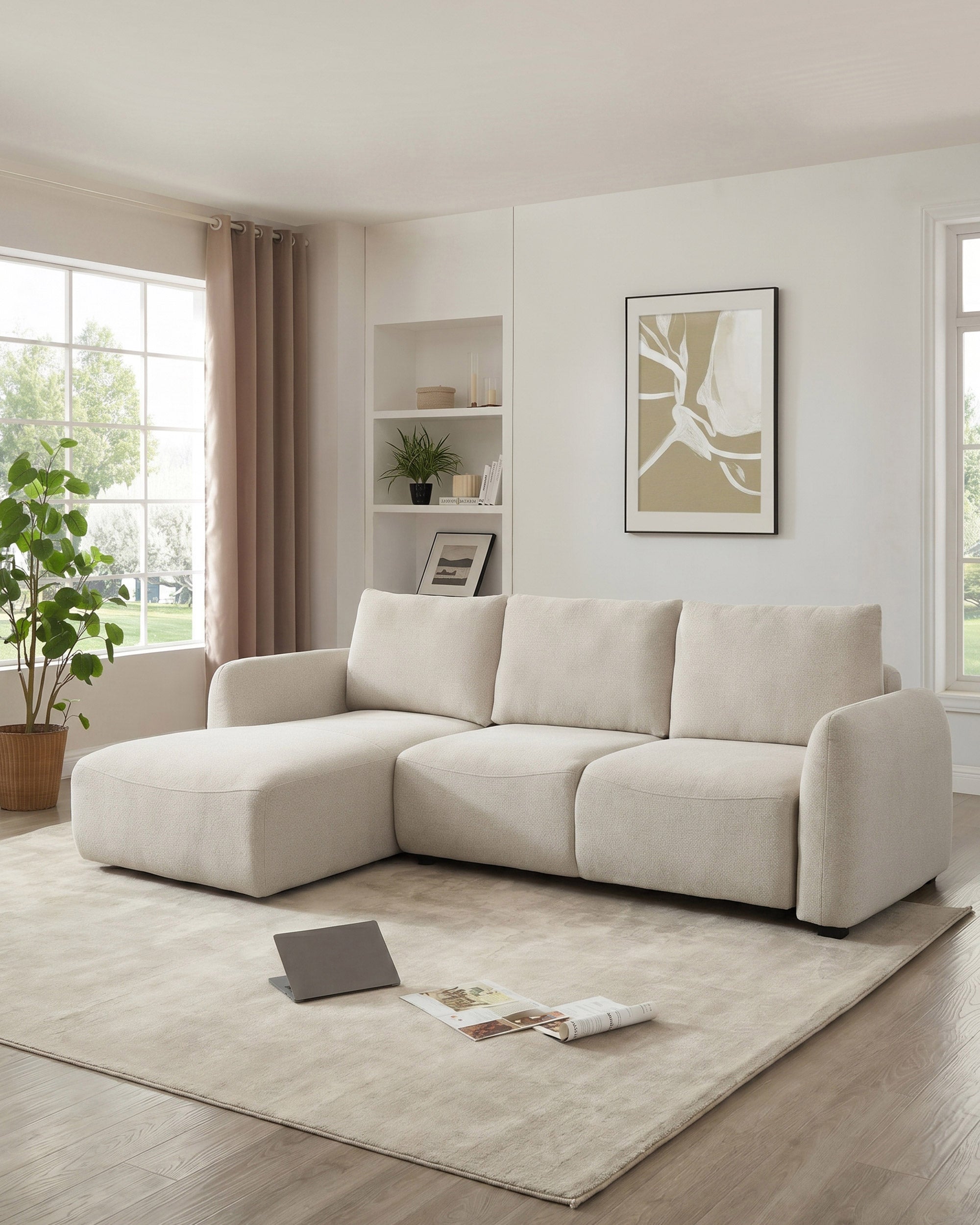 Sofá chaise longue TALLES con cama y arcón