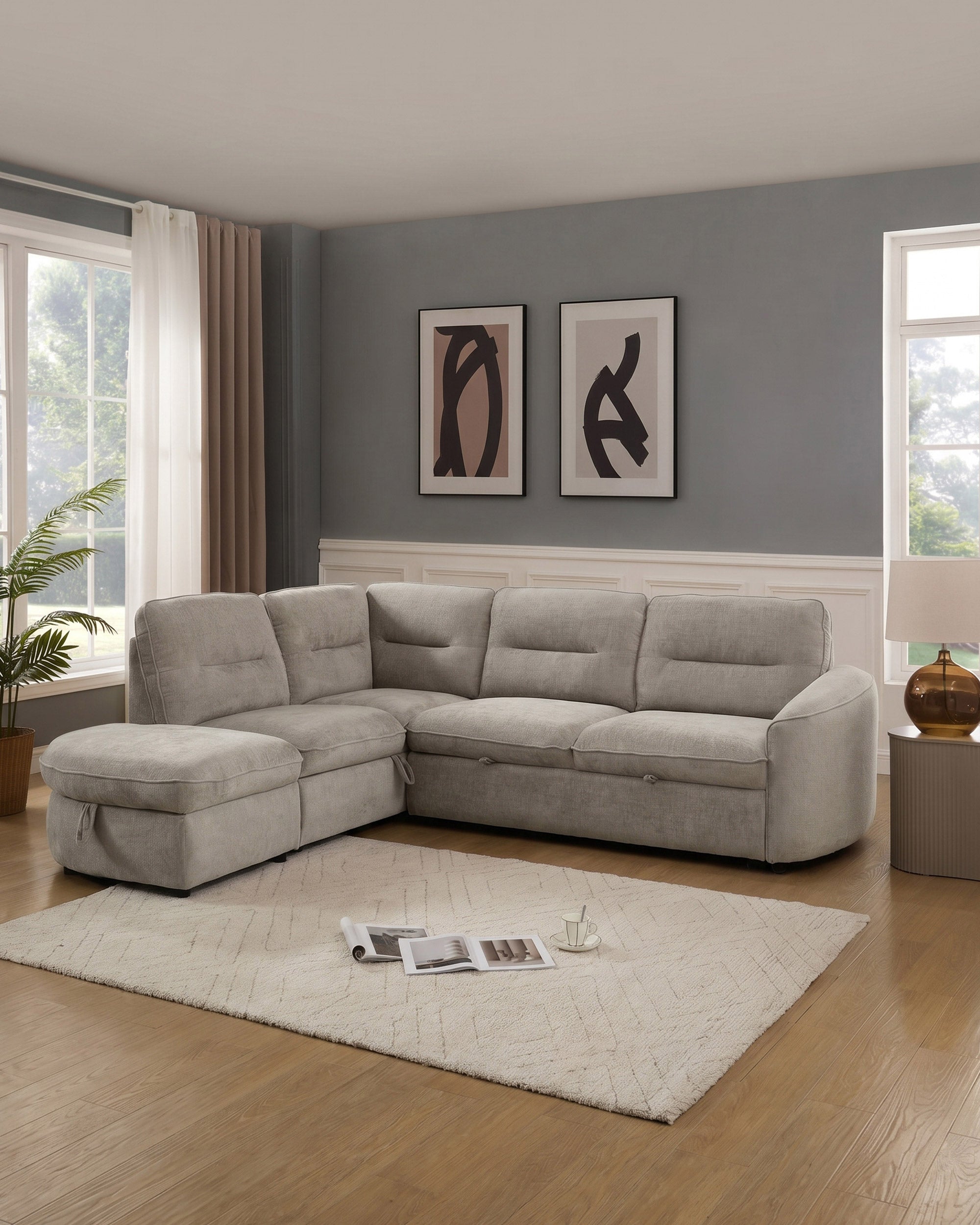 Sofá rinconero VIANA con cama y arcón
