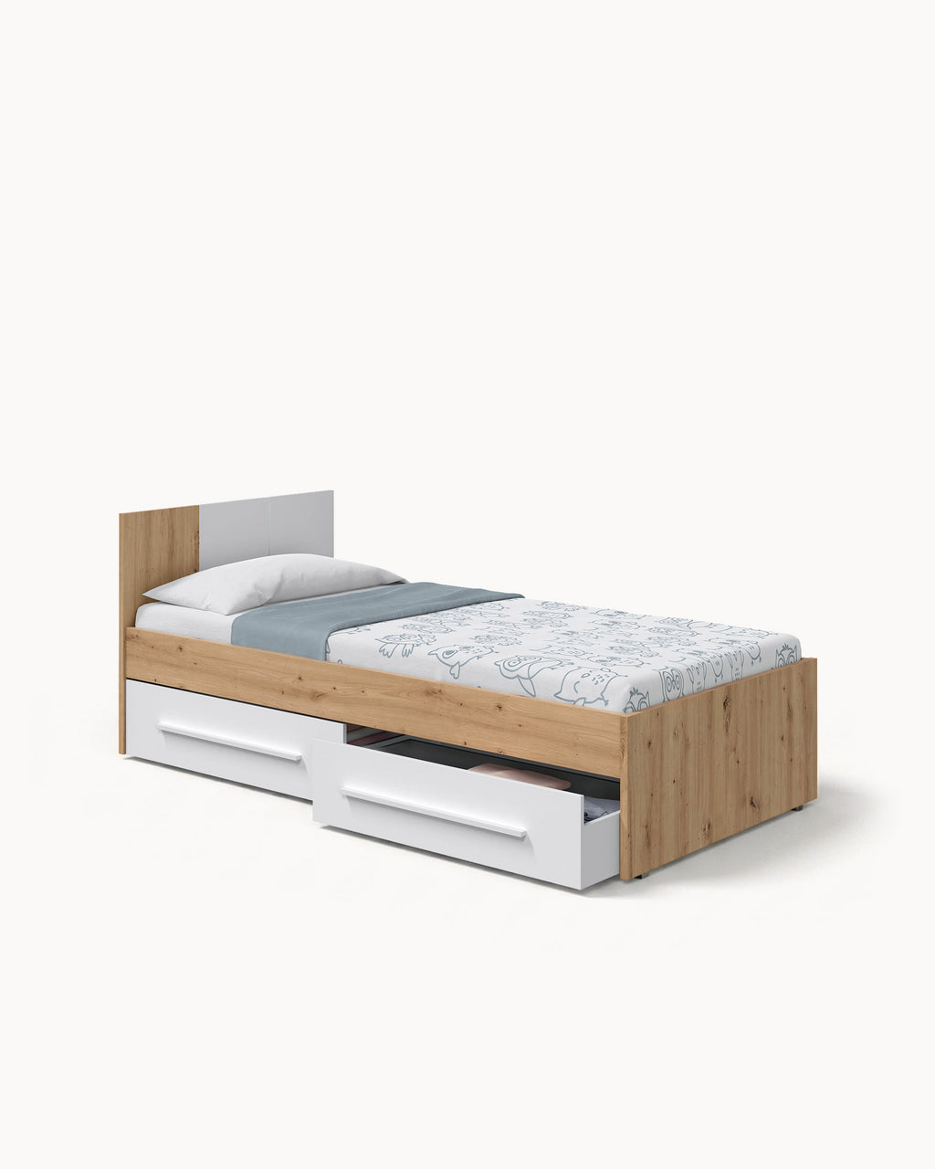 Cama de solteiro NOA com gavetas