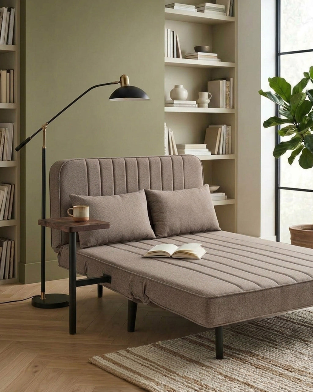 Sofá cama MYLLA com mesa de apoio