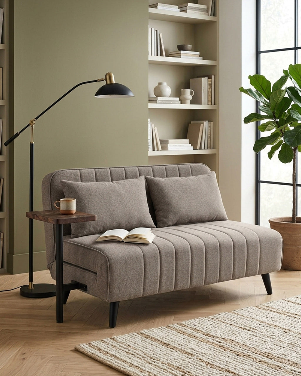 Sofá cama MYLLA com mesa de apoio