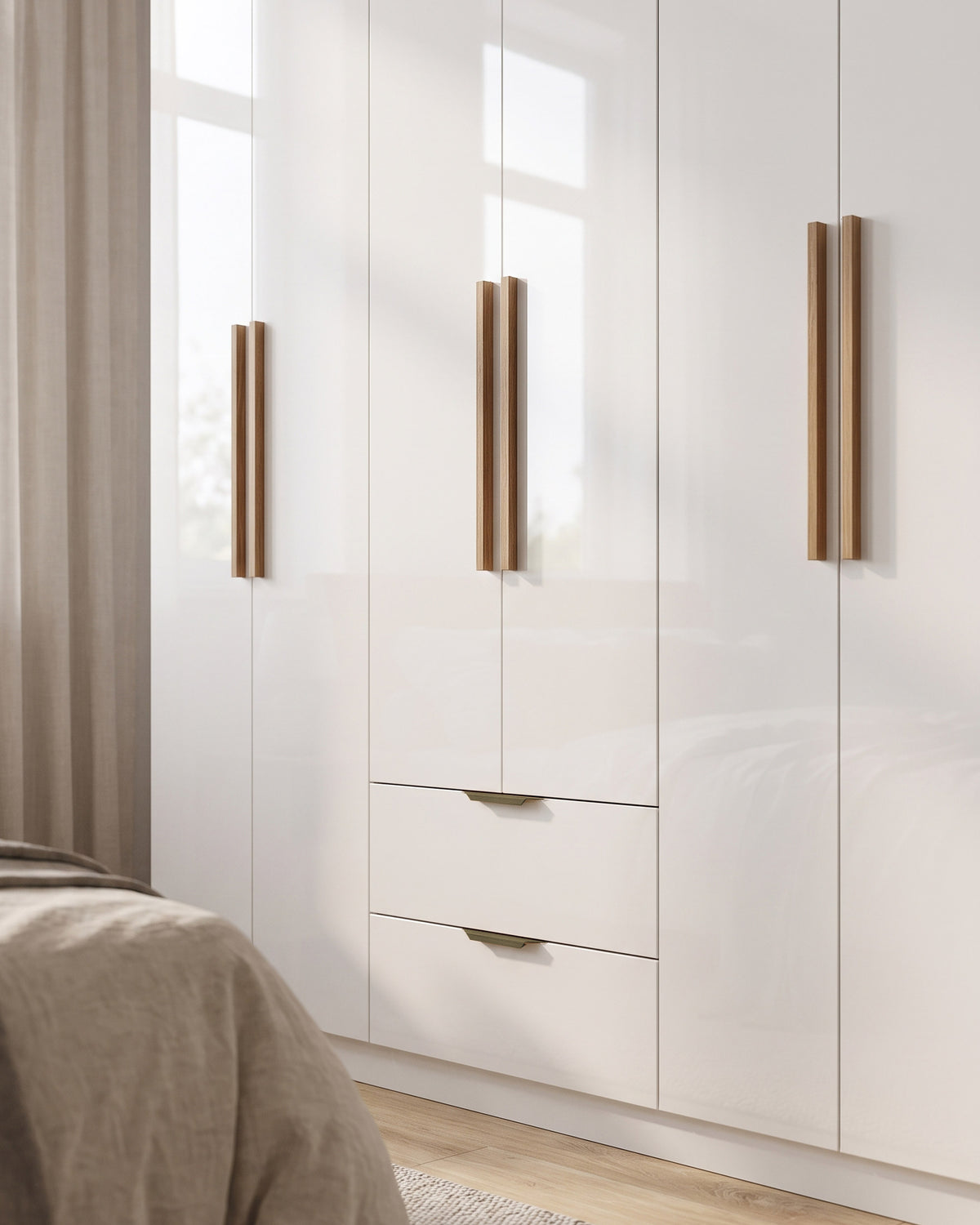 ALENA Wardrobe with 6 doors and 2 drawers