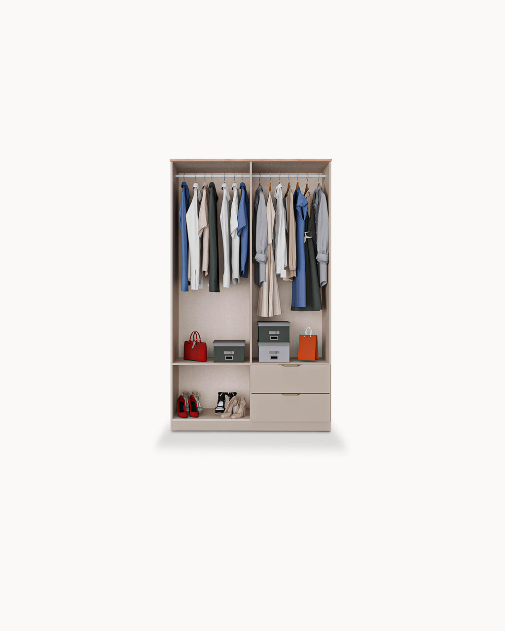 ALENA Wardrobe with 4 doors and 2 drawers