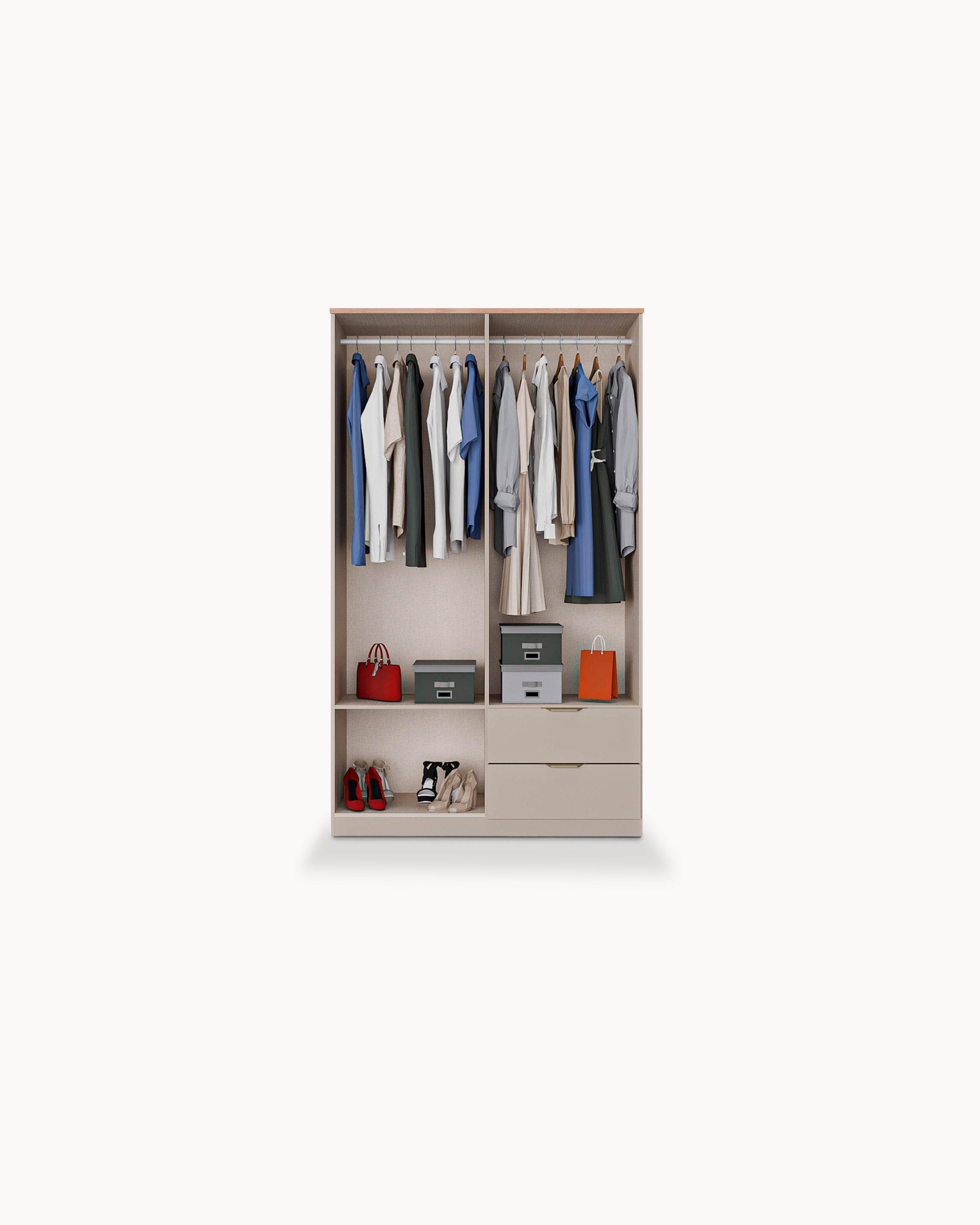 ALENA Wardrobe with 4 doors and 2 drawers
