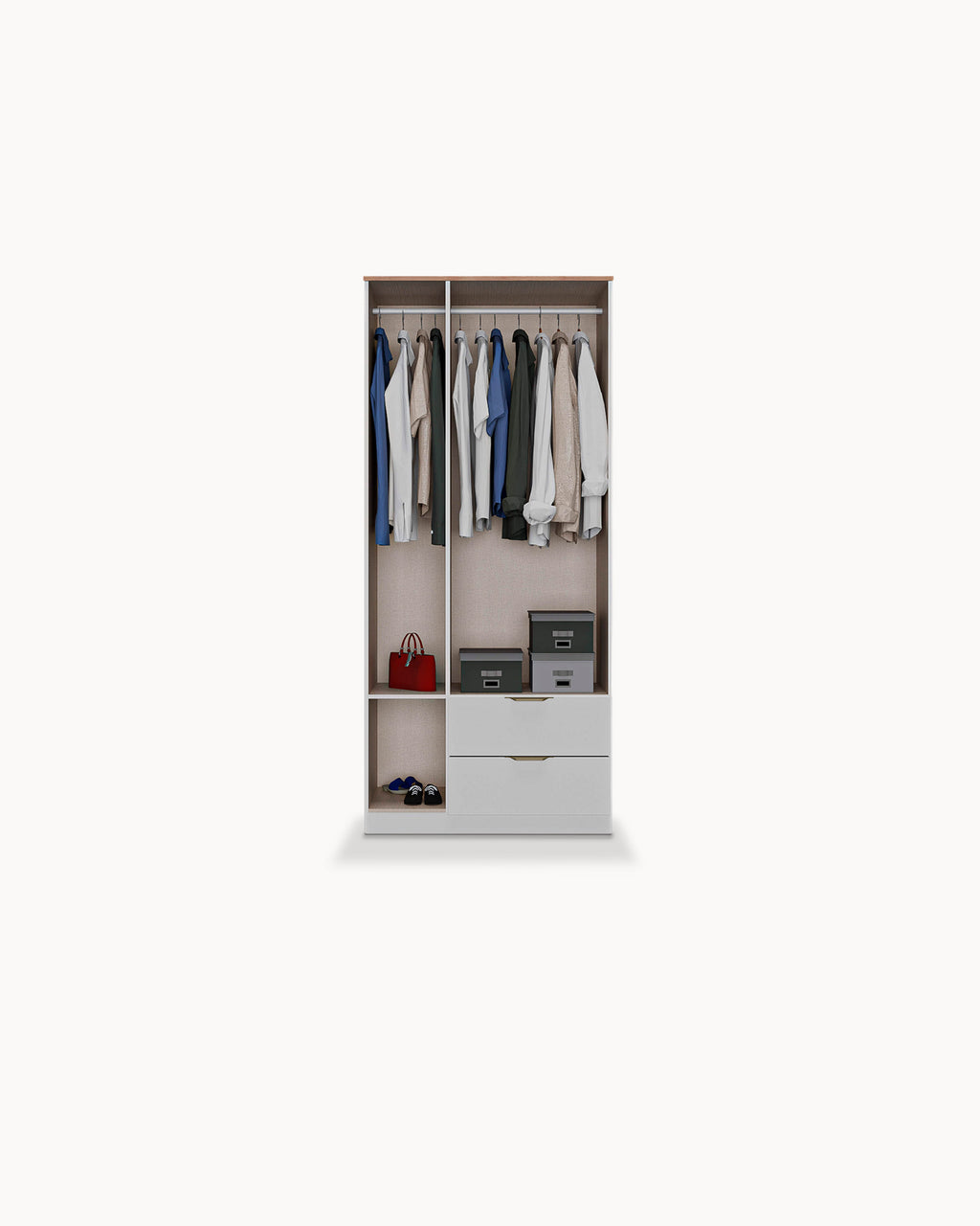 Roupeiro ALENA com 3 portas e 2 gavetas