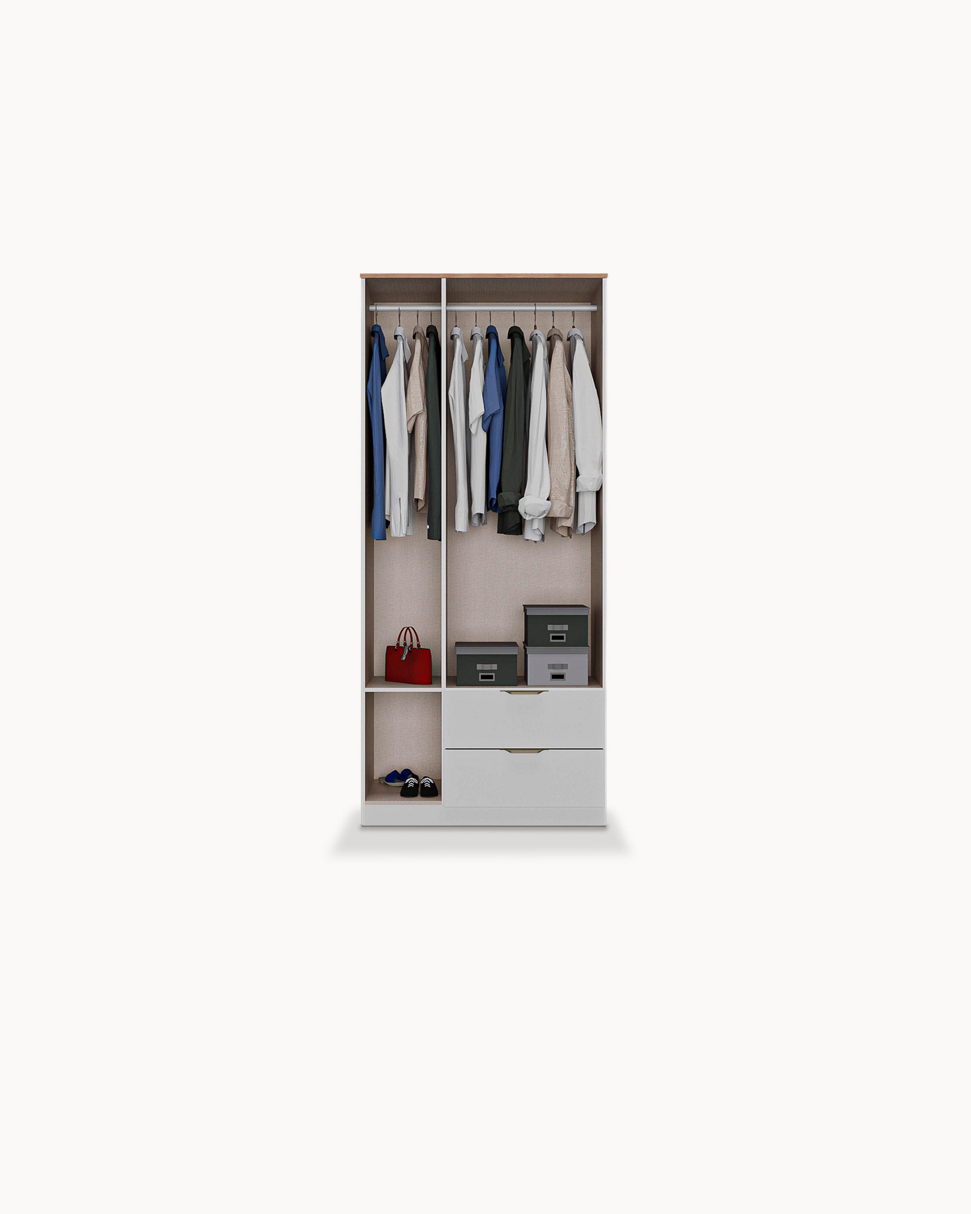 Roupeiro ALENA com 3 portas e 2 gavetas
