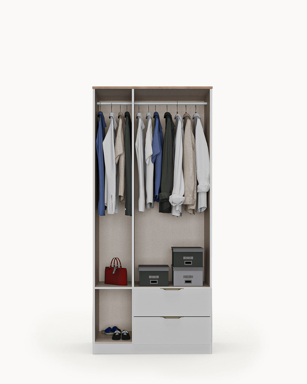 Roupeiro ALENA com 3 portas e 2 gavetas