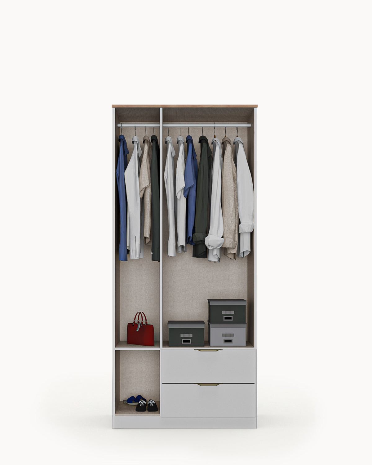 Roupeiro ALENA com 3 portas e 2 gavetas