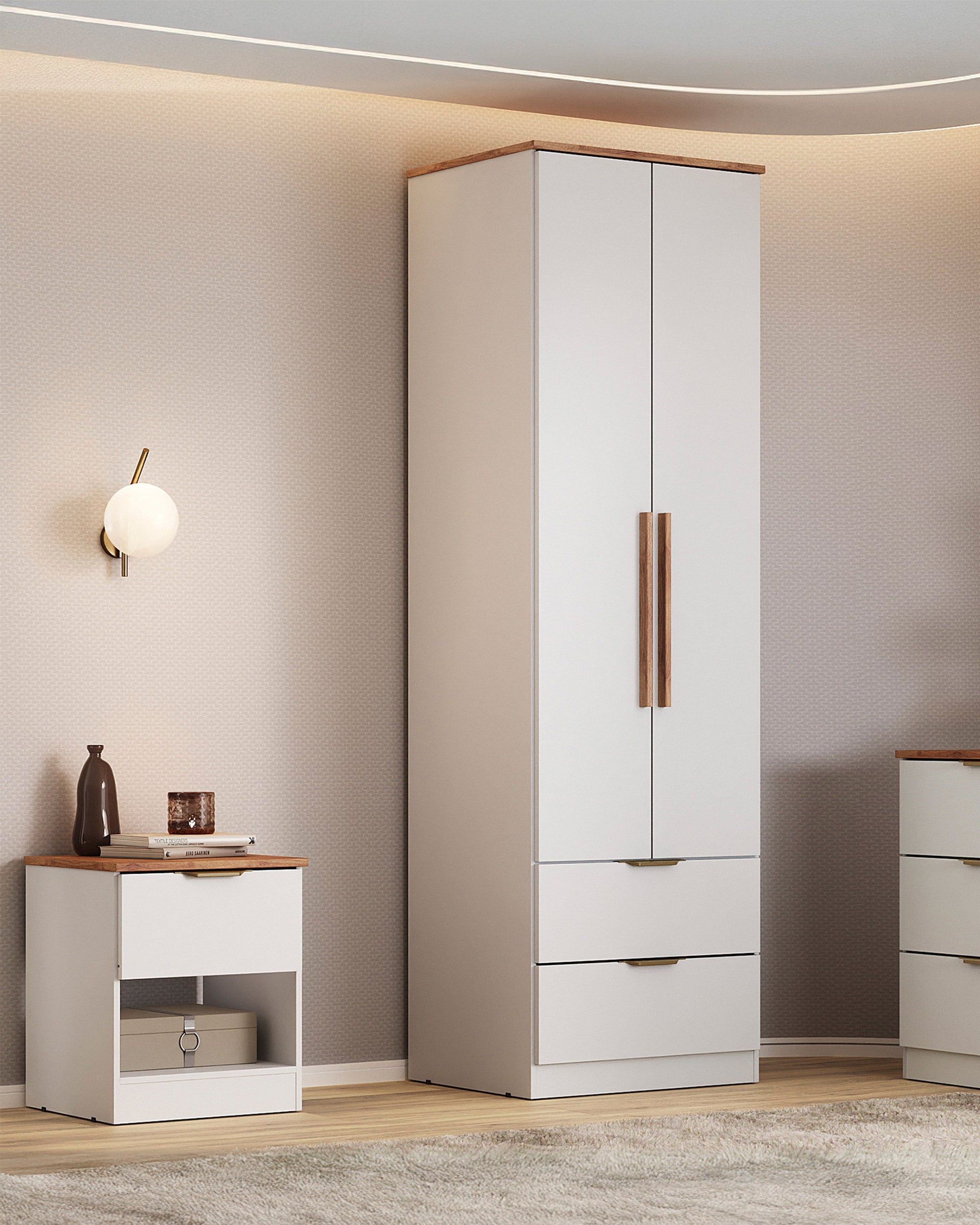 ALENA wardrobe with 2 doors and 2 drawers