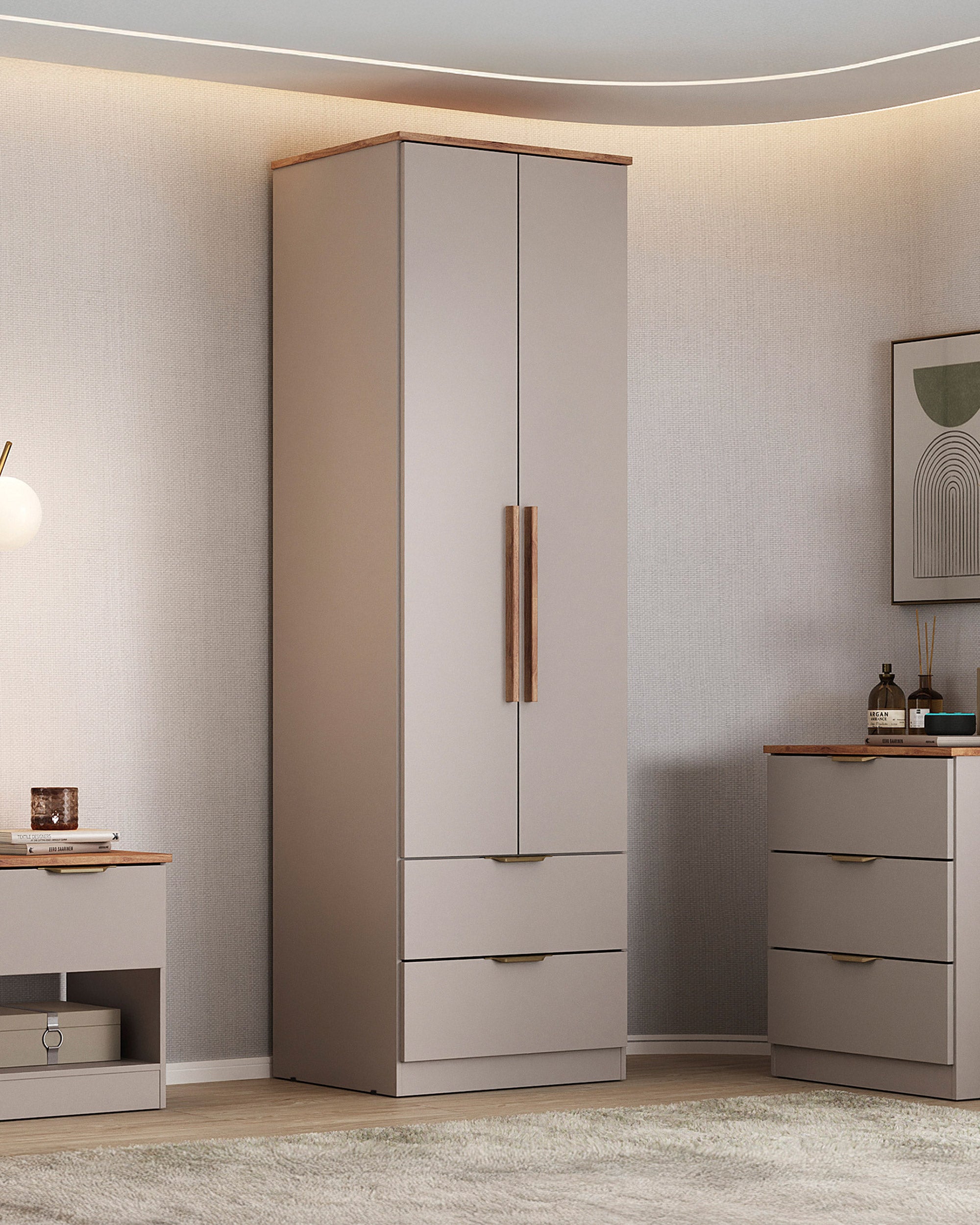 ALENA wardrobe with 2 doors and 2 drawers