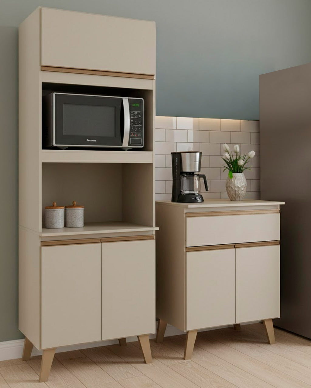 Móvel auxiliar de cozinha KENAN com 3 portas