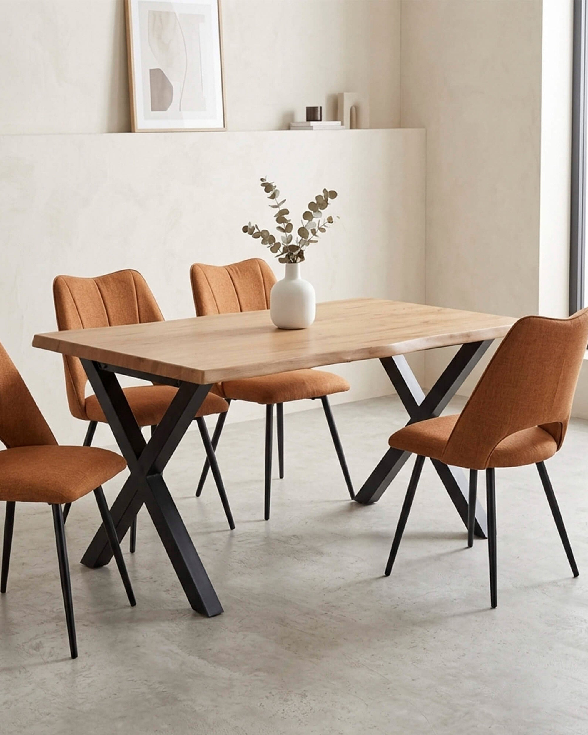 Mesa de comedor BISS con corte ondulado