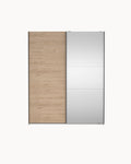 Wardrobe COMO with 2 doors, mirror, and integrated chest of drawers