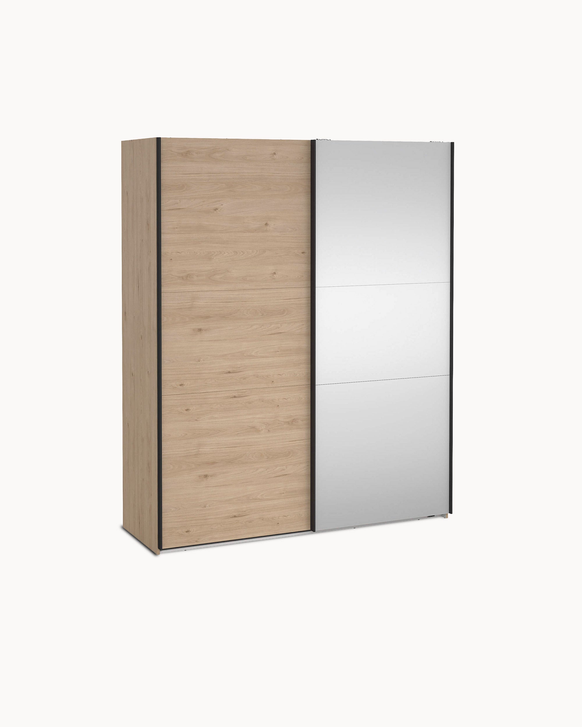 Wardrobe COMO with 2 doors, mirror, and integrated chest of drawers