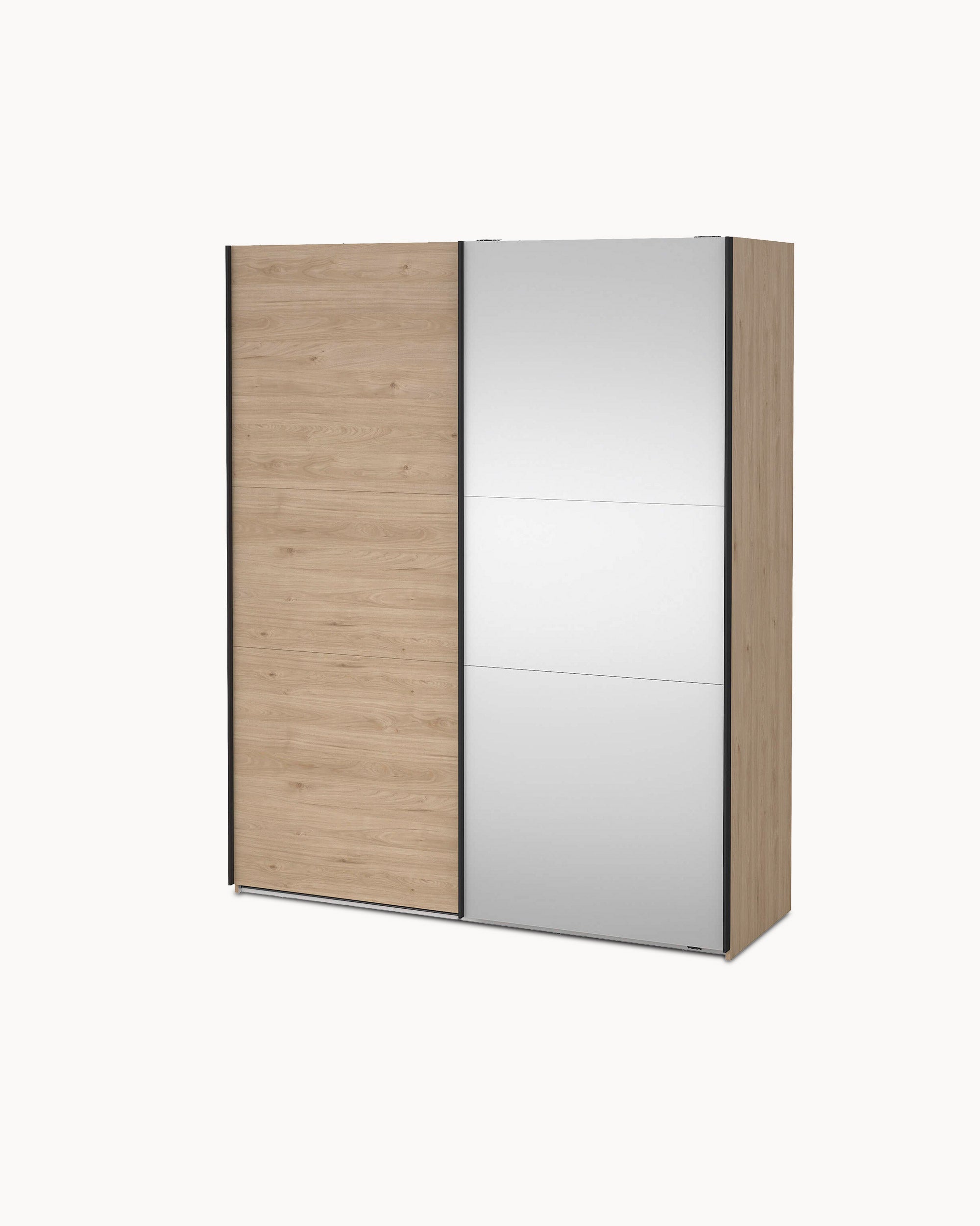 Wardrobe COMO with 2 doors, mirror, and integrated chest of drawers