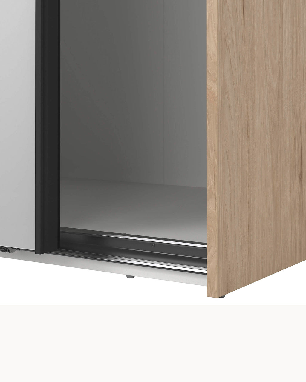Wardrobe COMO with 2 doors, mirror, and integrated chest of drawers