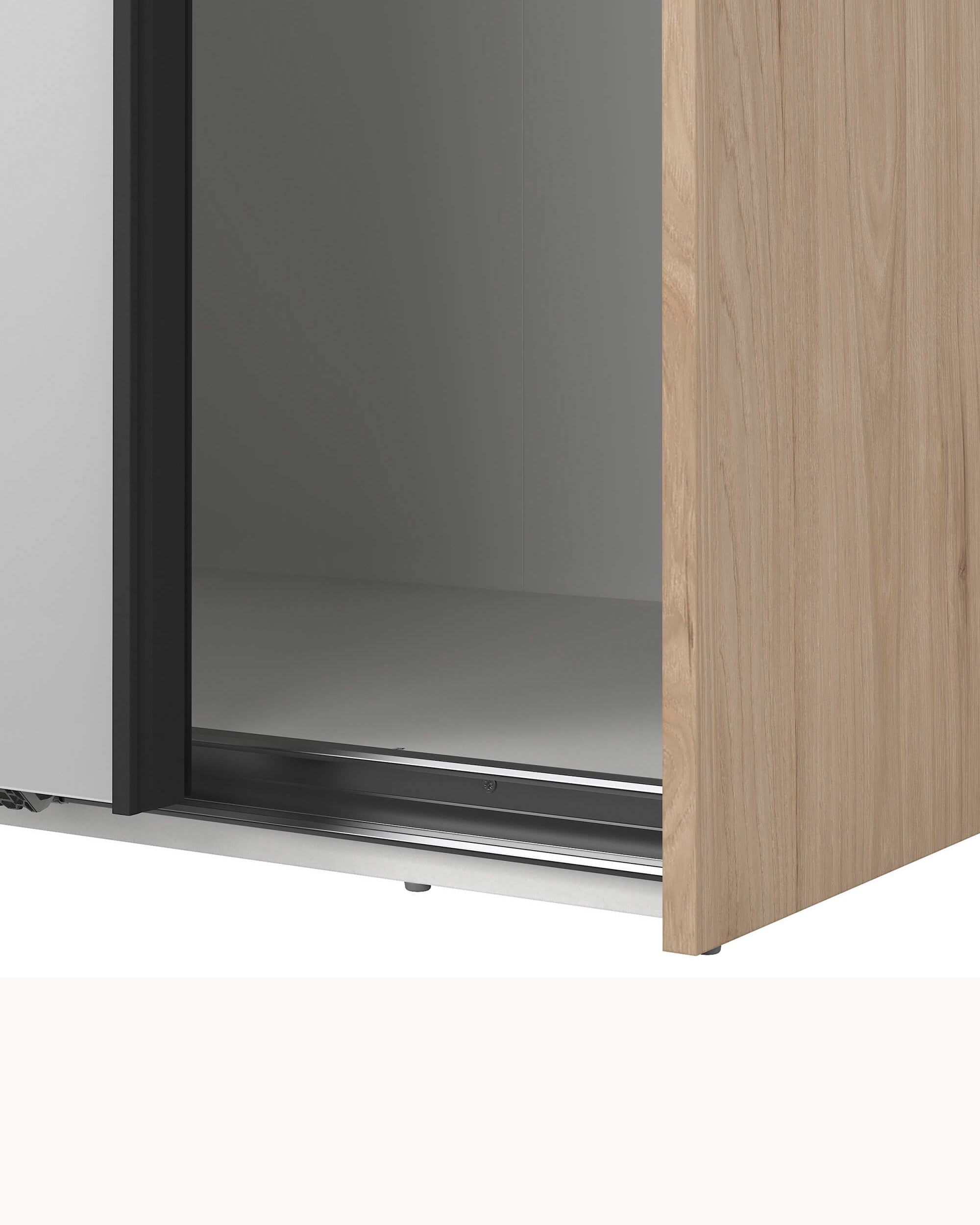 Wardrobe COMO with 2 doors, mirror, and integrated chest of drawers