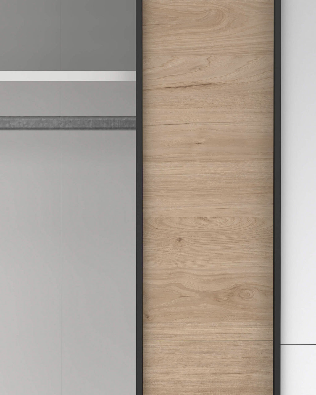 Wardrobe COMO with 2 doors, mirror, and integrated chest of drawers