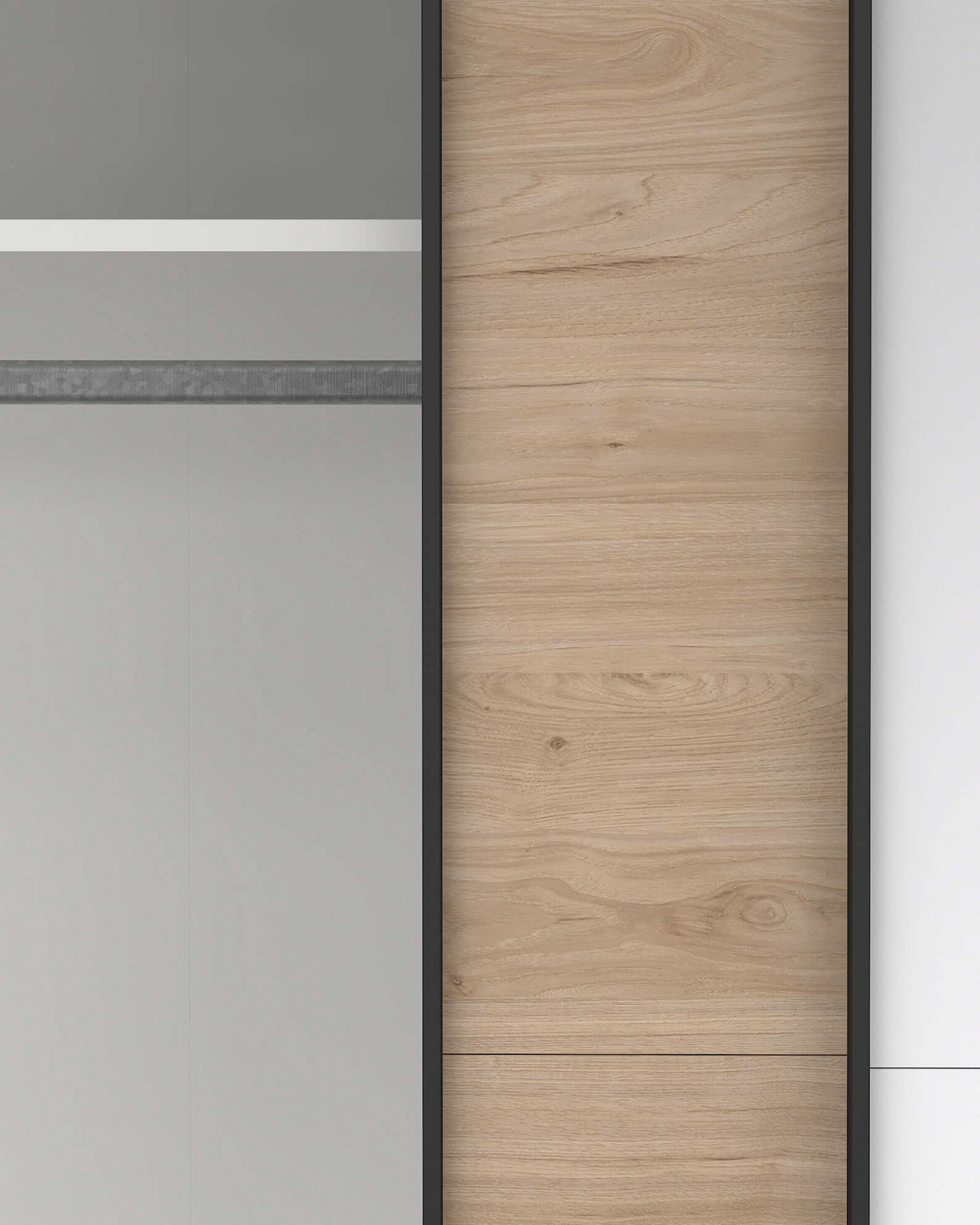 Wardrobe COMO with 2 doors, mirror, and integrated chest of drawers