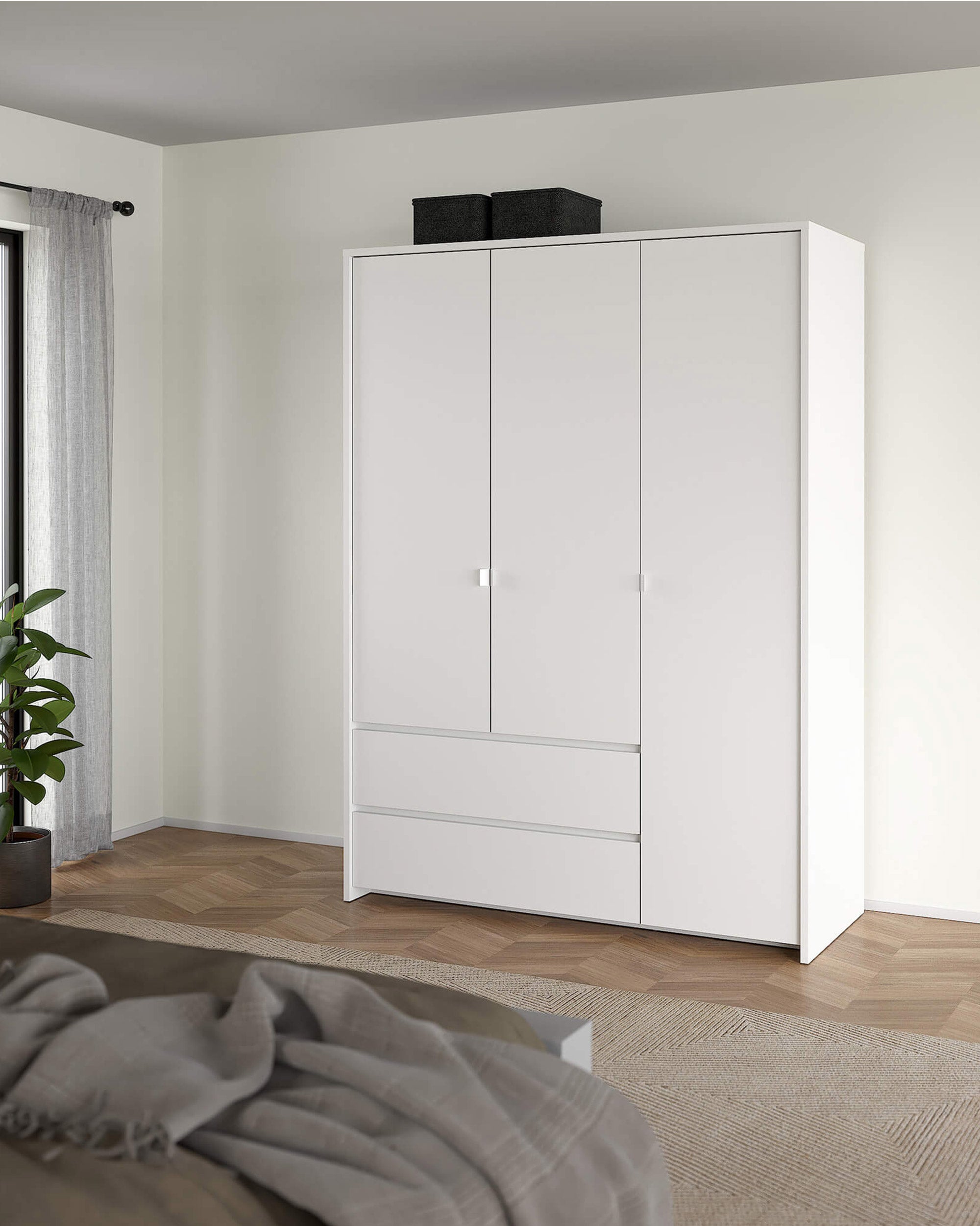 Roupeiro NEXT com 3 portas e 2 gavetas