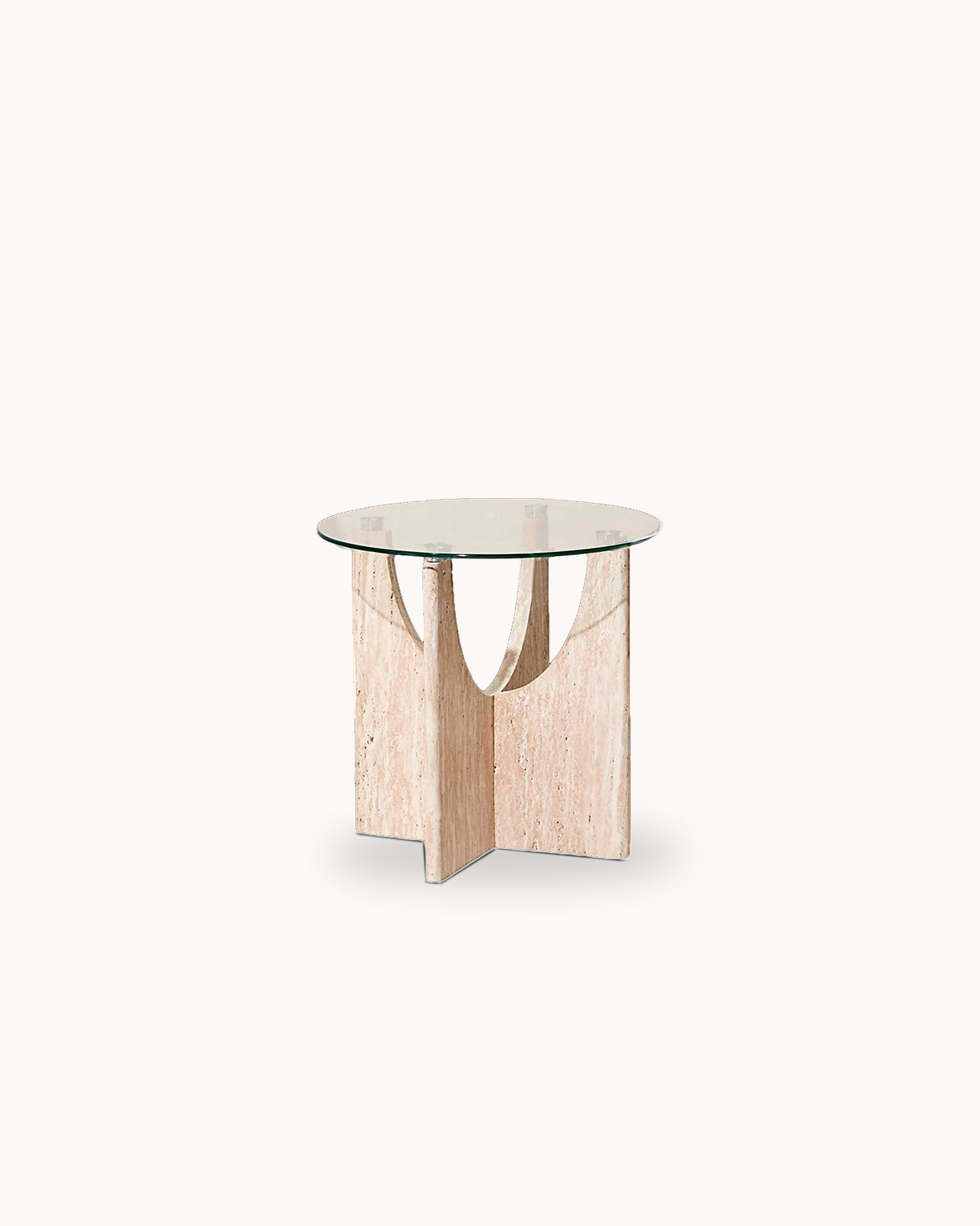 PIETRA round glass side table
