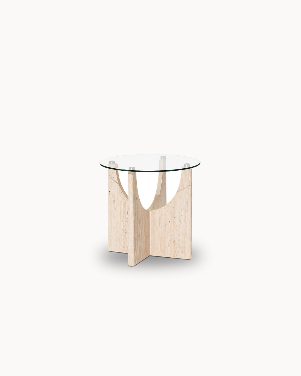 Mesa auxiliar redonda PIETRA de cristal
