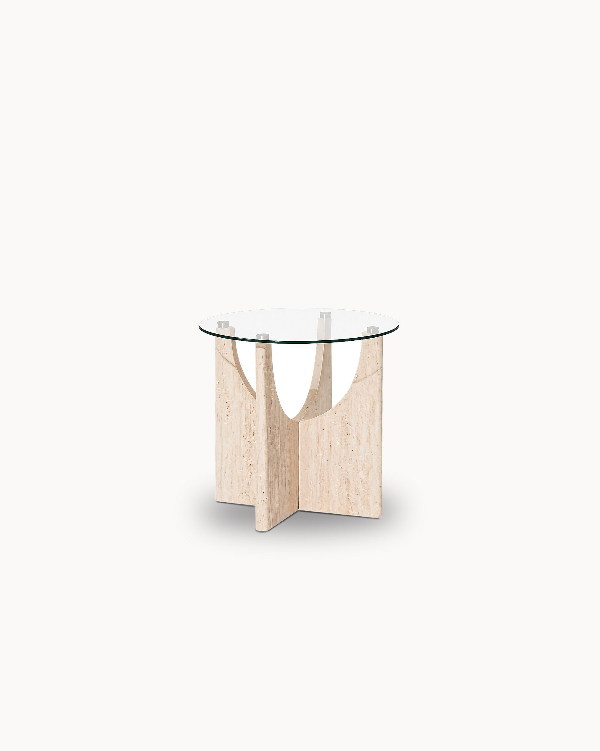 Mesa auxiliar redonda PIETRA de cristal