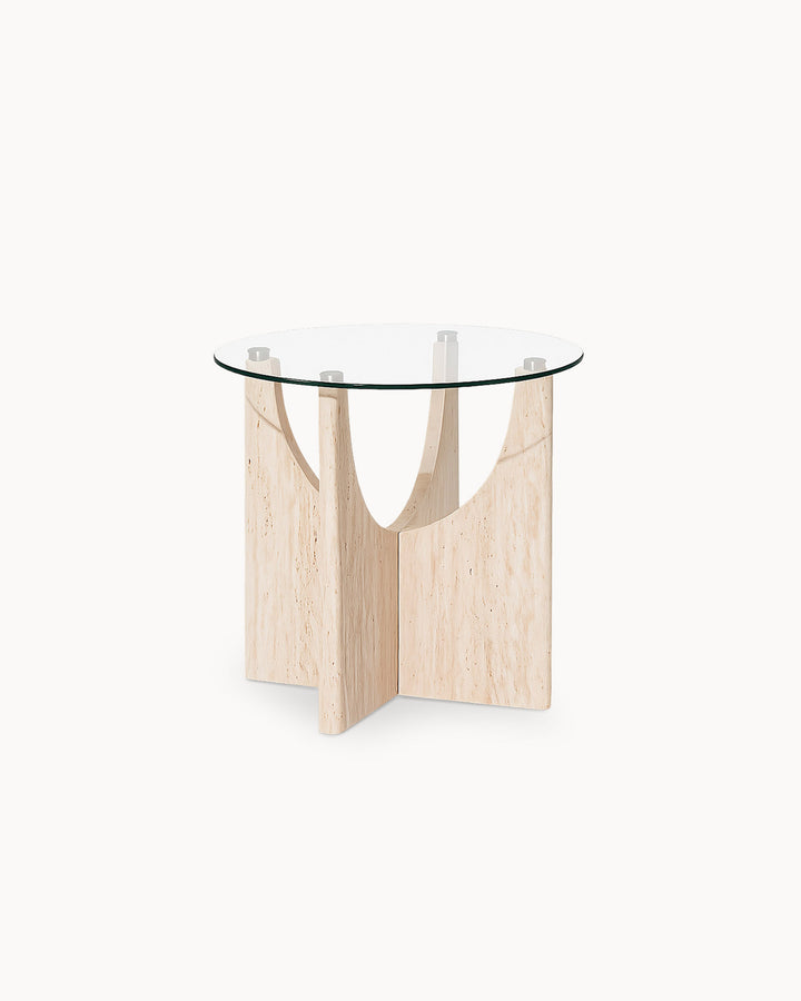 PIETRA round glass side table