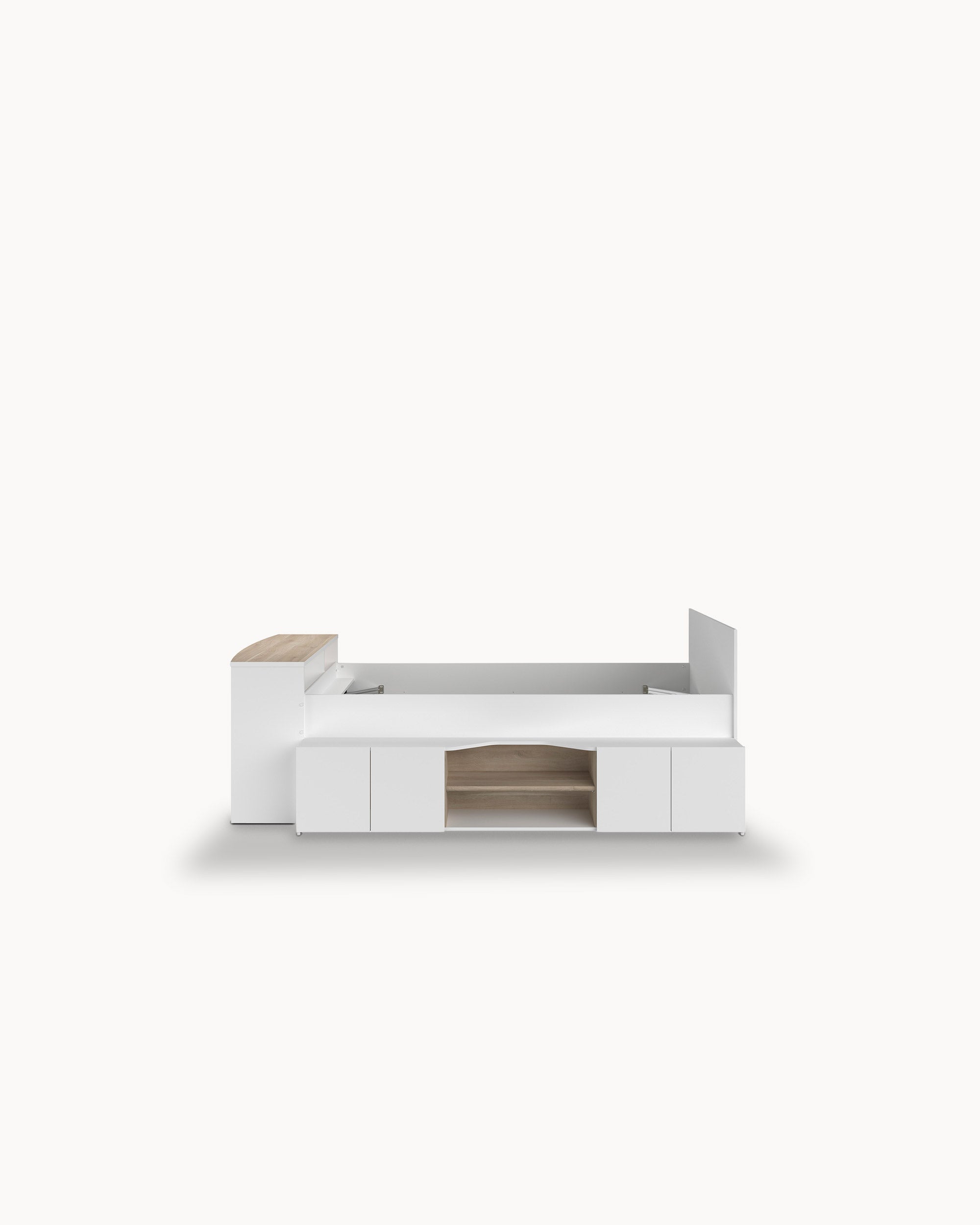 Reversible high sleeper bed CLEO with desk and storage