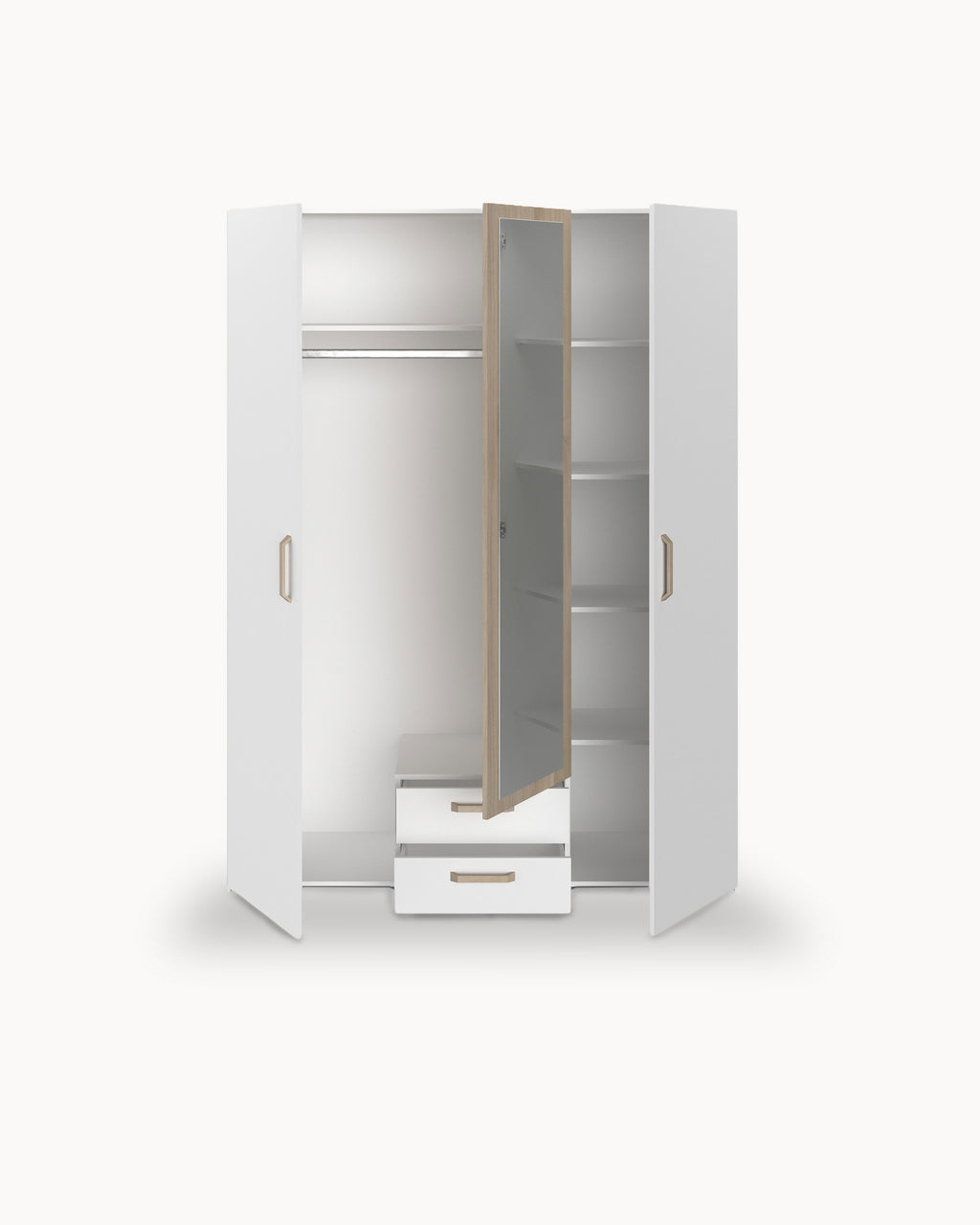 Roupeiro DREAM com 3 portas, 2 gavetas e espelho
