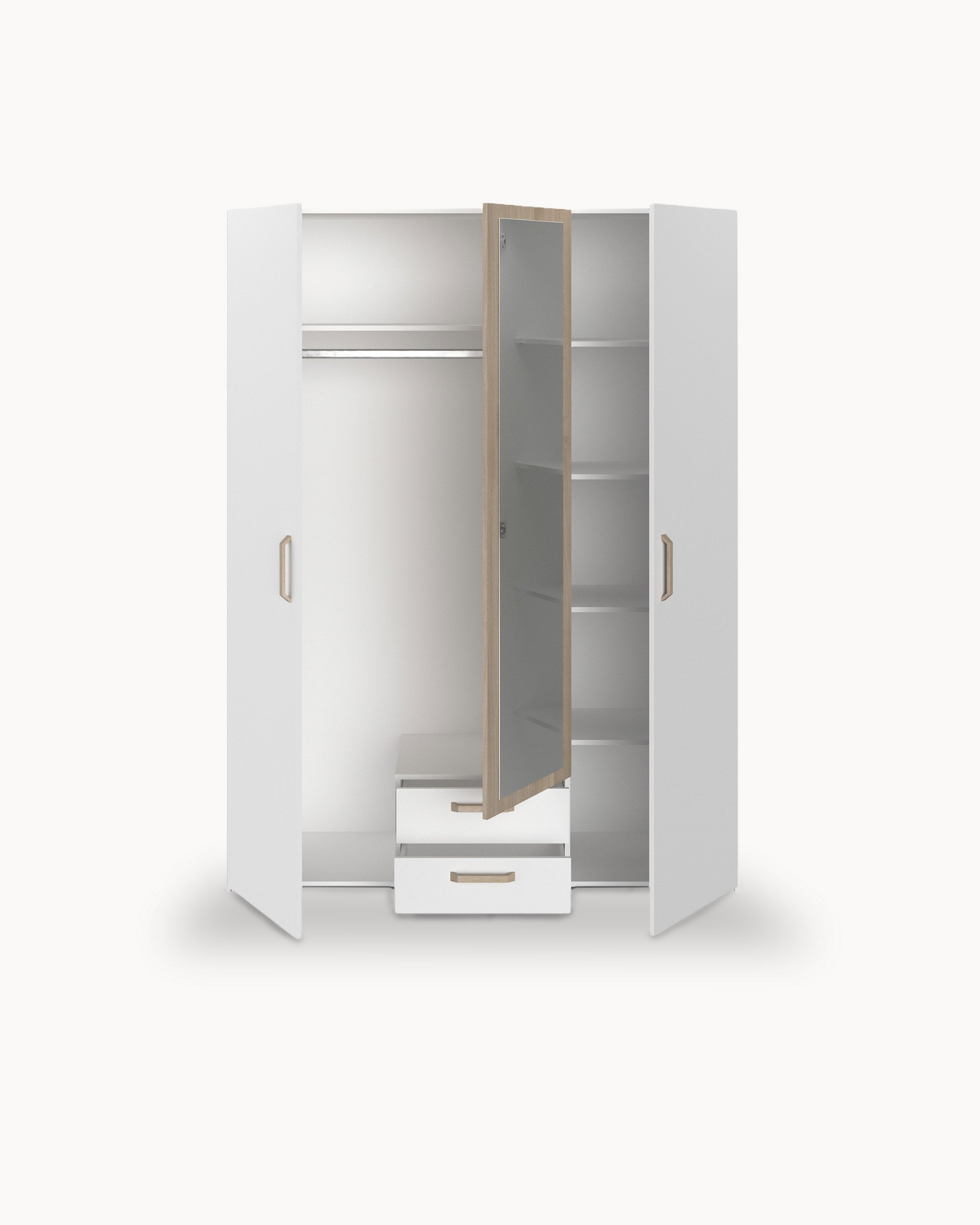 Roupeiro DREAM com 3 portas, 2 gavetas e espelho