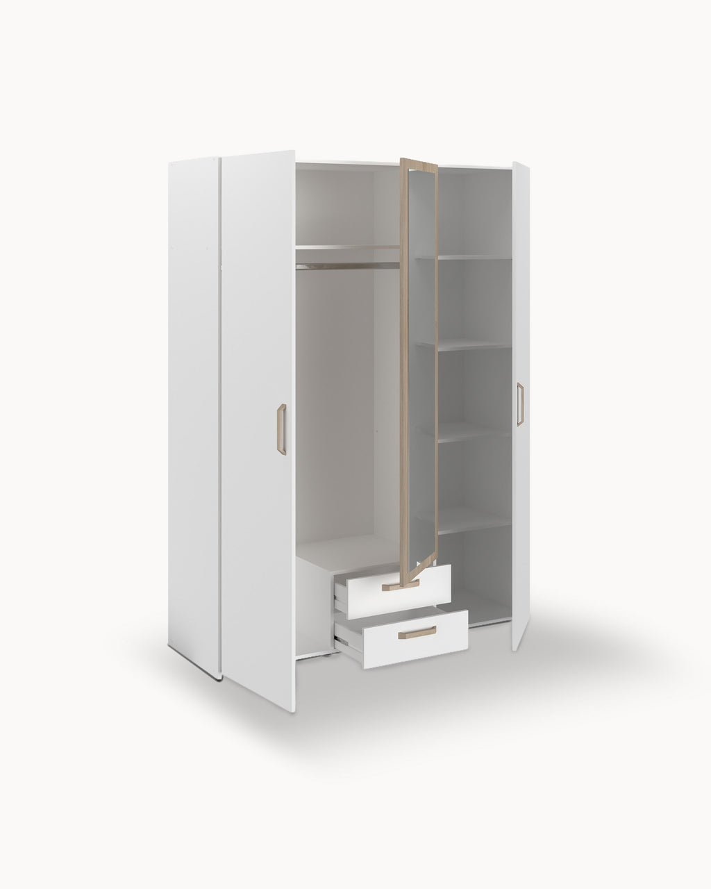 Roupeiro DREAM com 3 portas, 2 gavetas e espelho