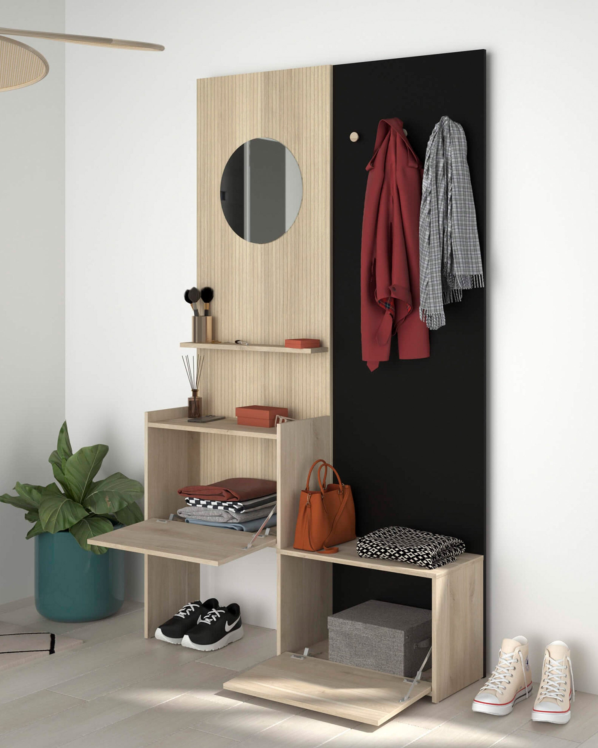 ELMO entrance cabinet with 2 doors and adjustable width