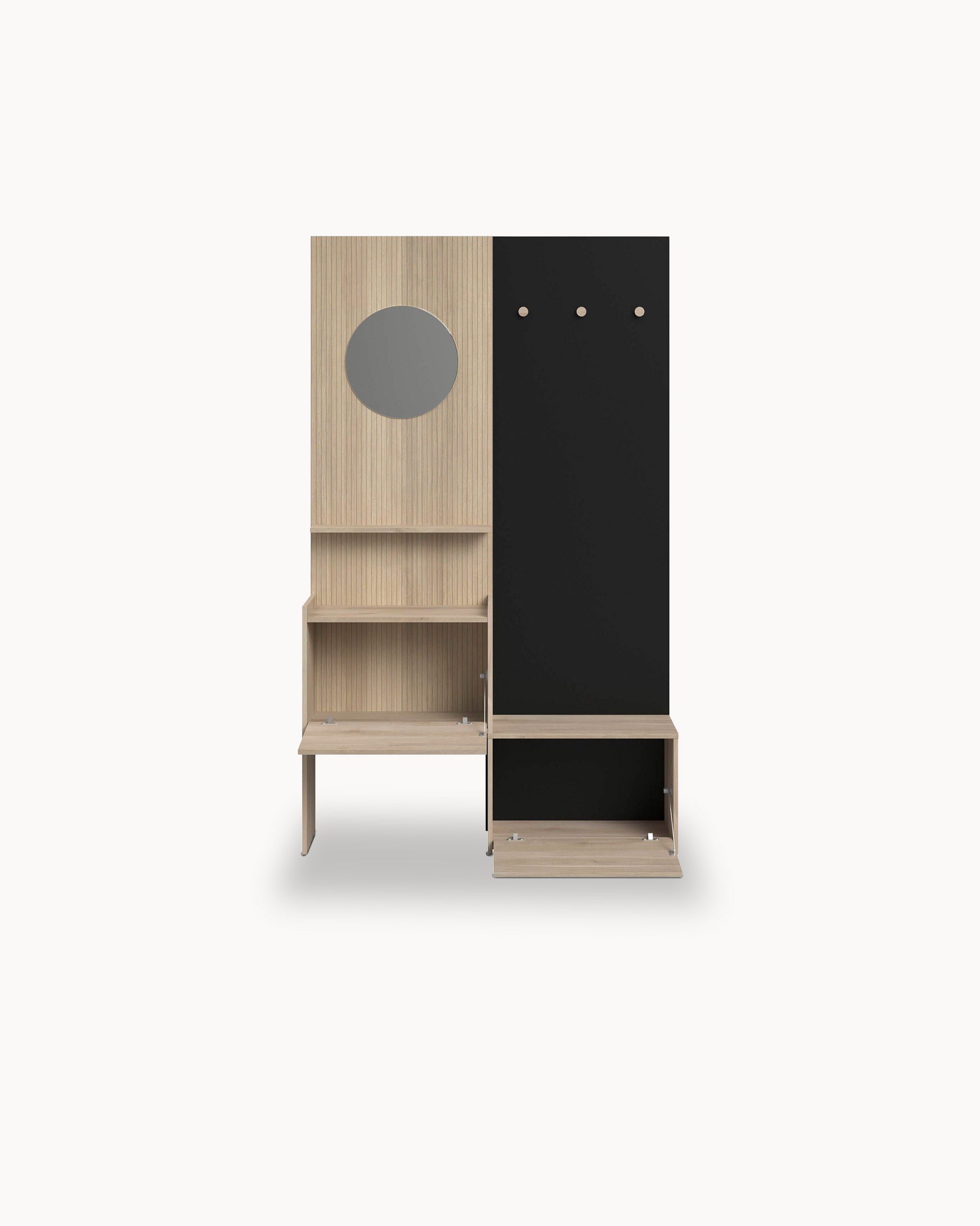 Mueble de entrada ELMO con 2 puertas y ancho ajustable
