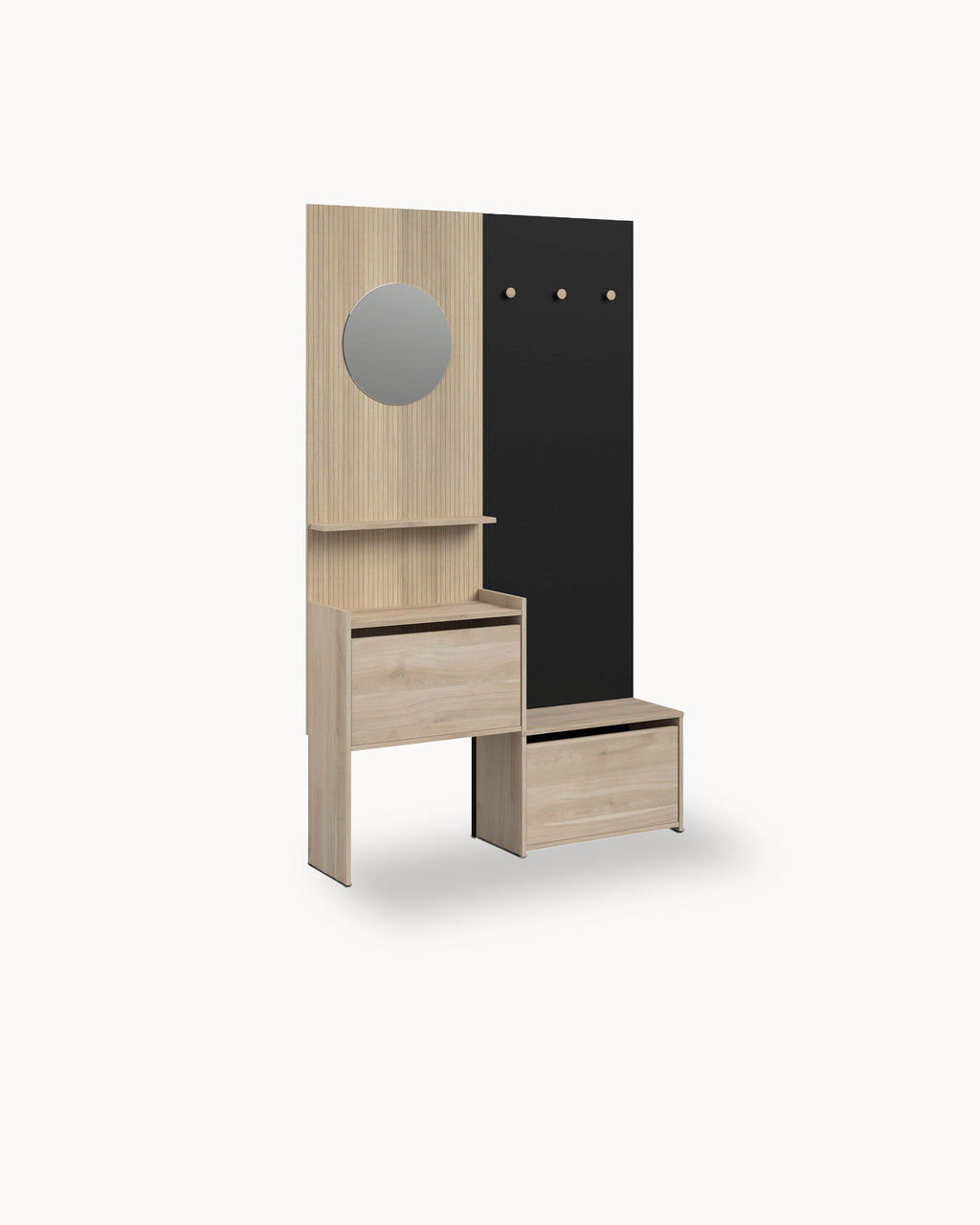 Mueble de entrada ELMO con 2 puertas y ancho ajustable