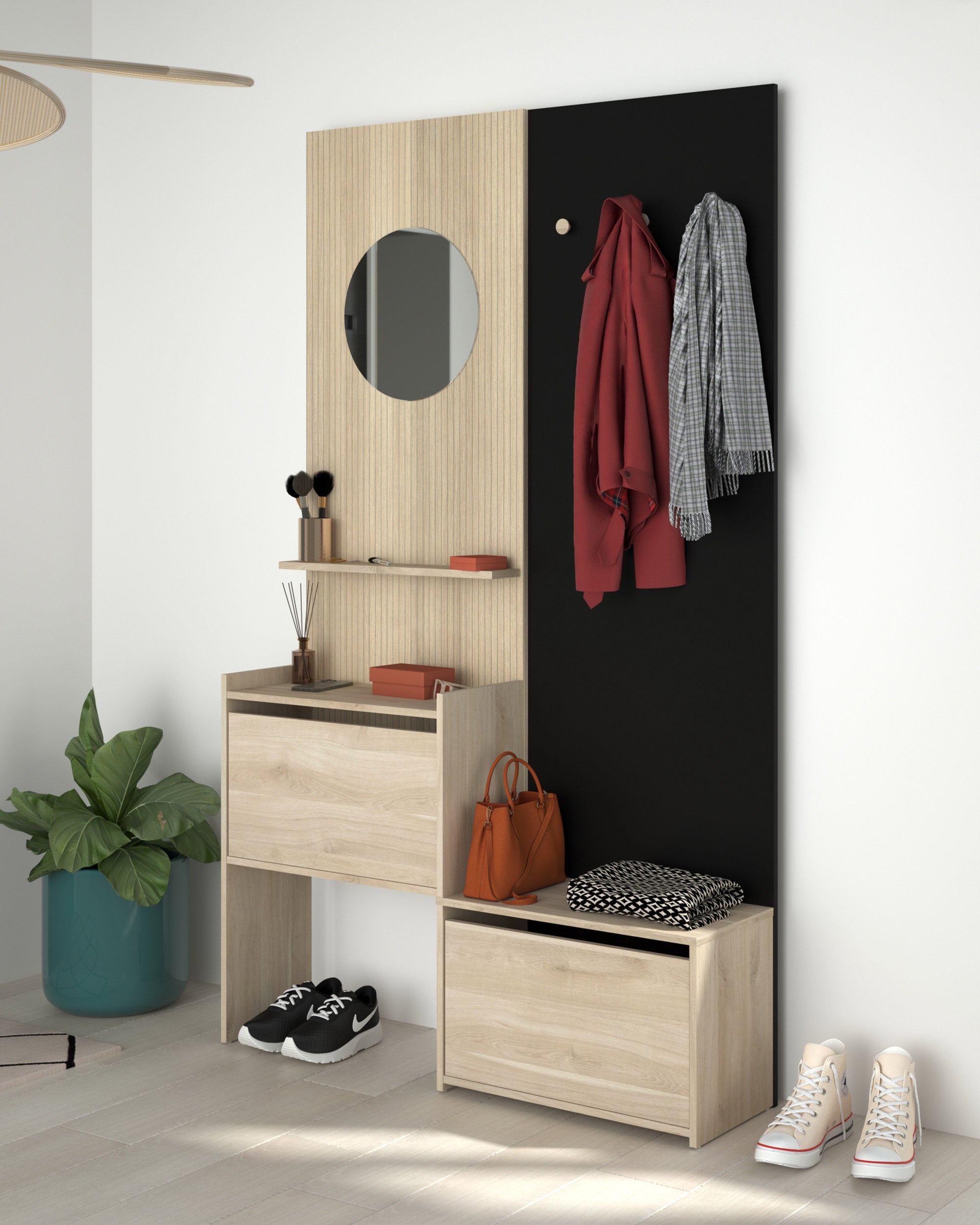 ELMO entrance cabinet with 2 doors and adjustable width
