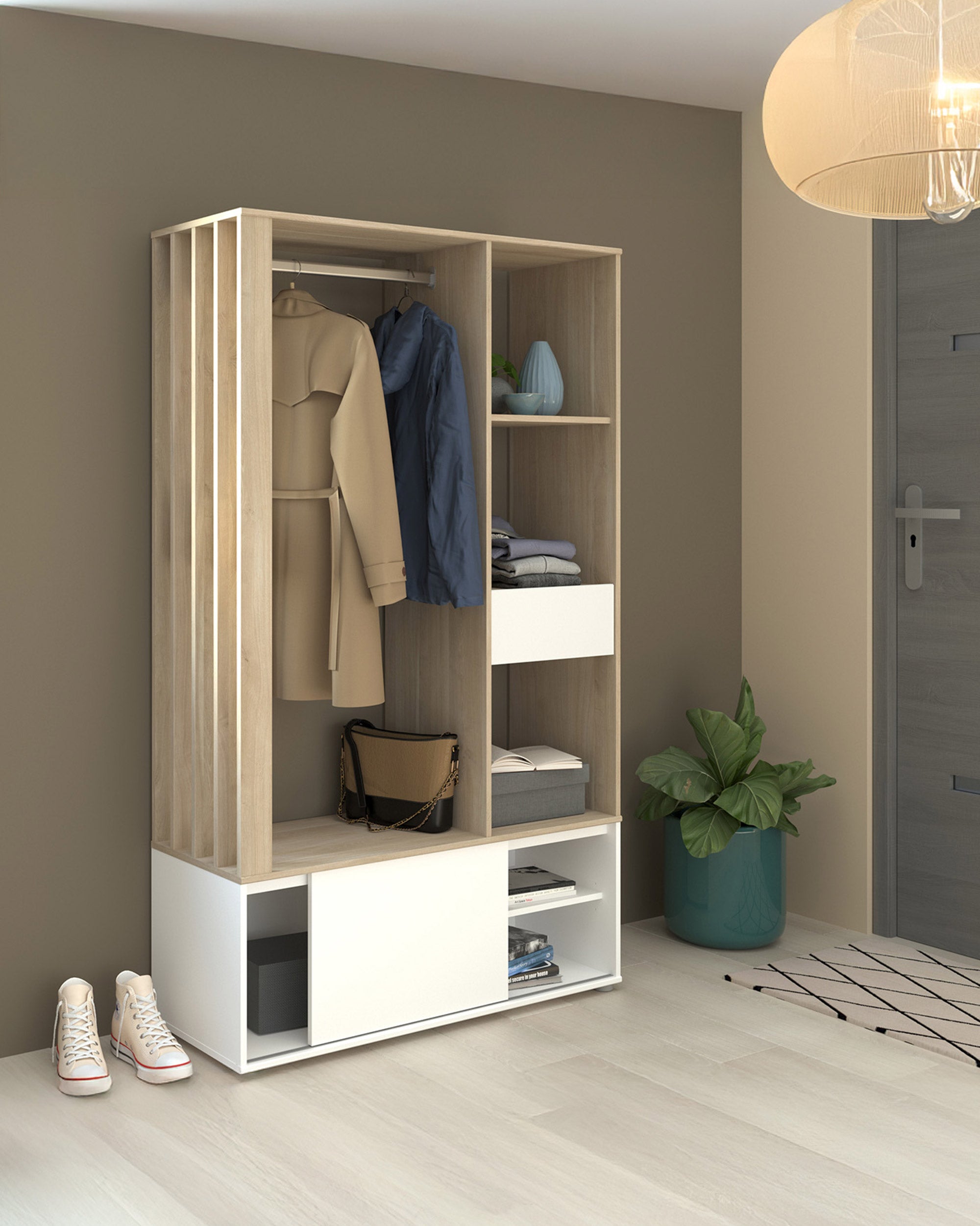 GHOST Entryway Furniture with Coat Rack