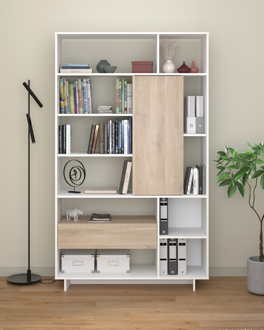 MAELLE shelf unit with 1 door and 1 drawer