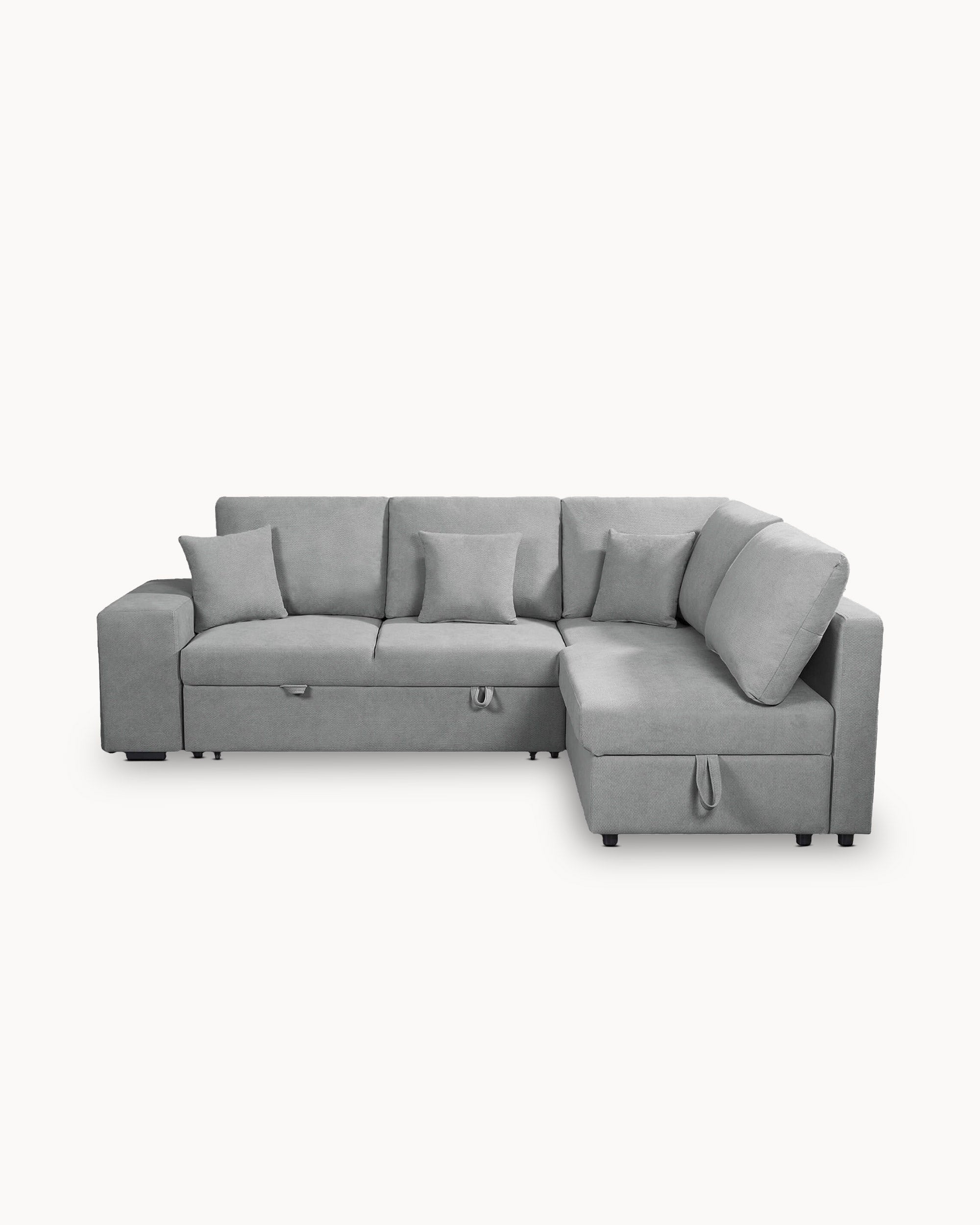 HUTCH II corner sofa with bed, storage, and ottomans