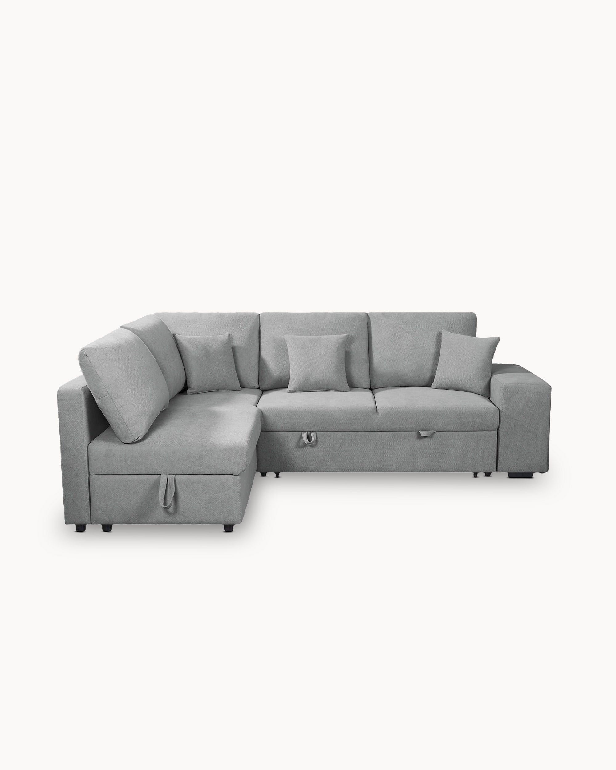 HUTCH II corner sofa with bed, storage, and ottomans