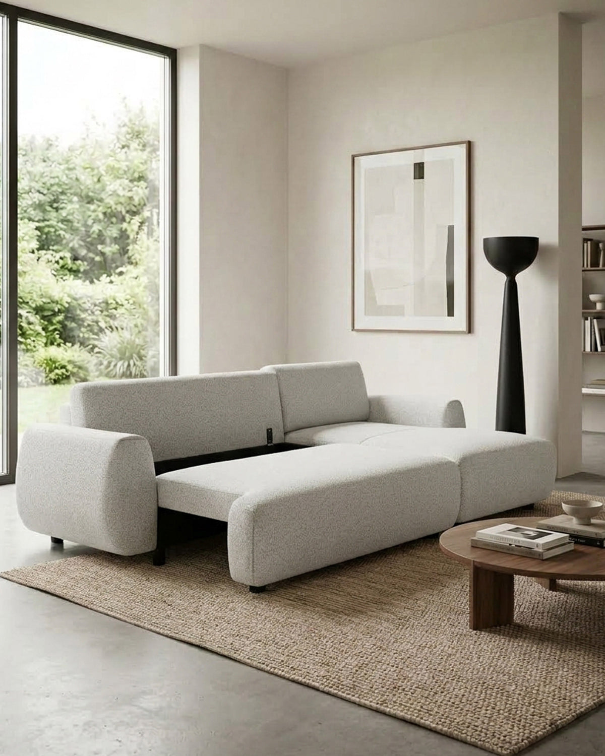 Sofá chaise longue MONET com cama e baú