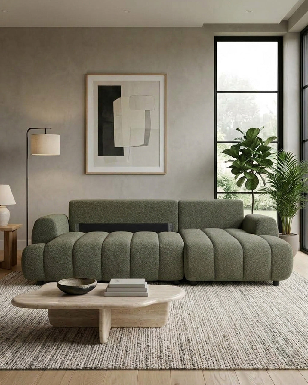 Sofá chaise longue IMPRESSION con cama y arcón