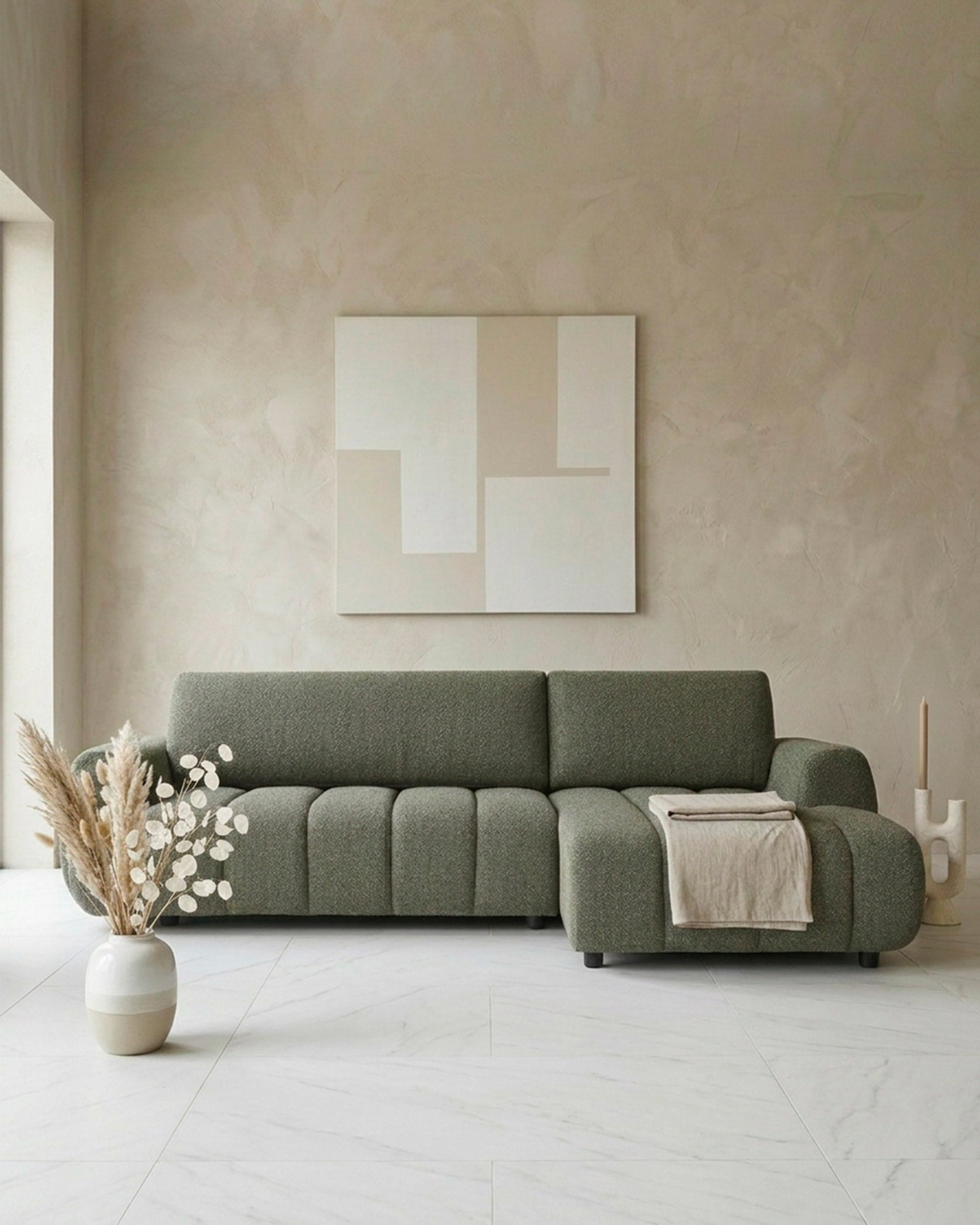 IMPRESSION chaise longue sofa with bed and storage chest