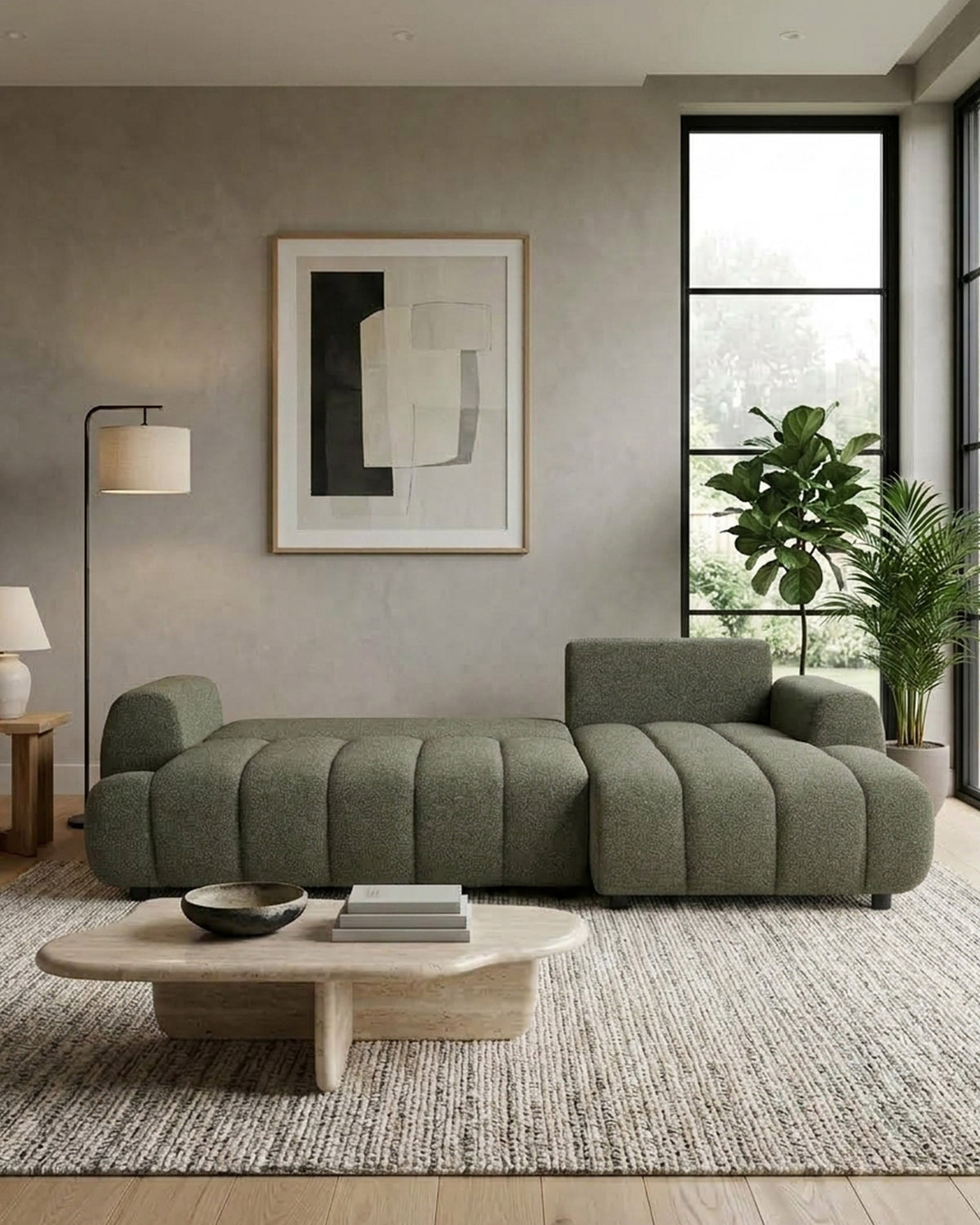 Sofá chaise longue IMPRESSION con cama y arcón