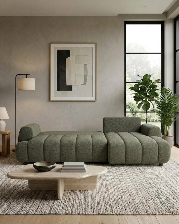 IMPRESSION chaise longue sofa with bed and storage chest