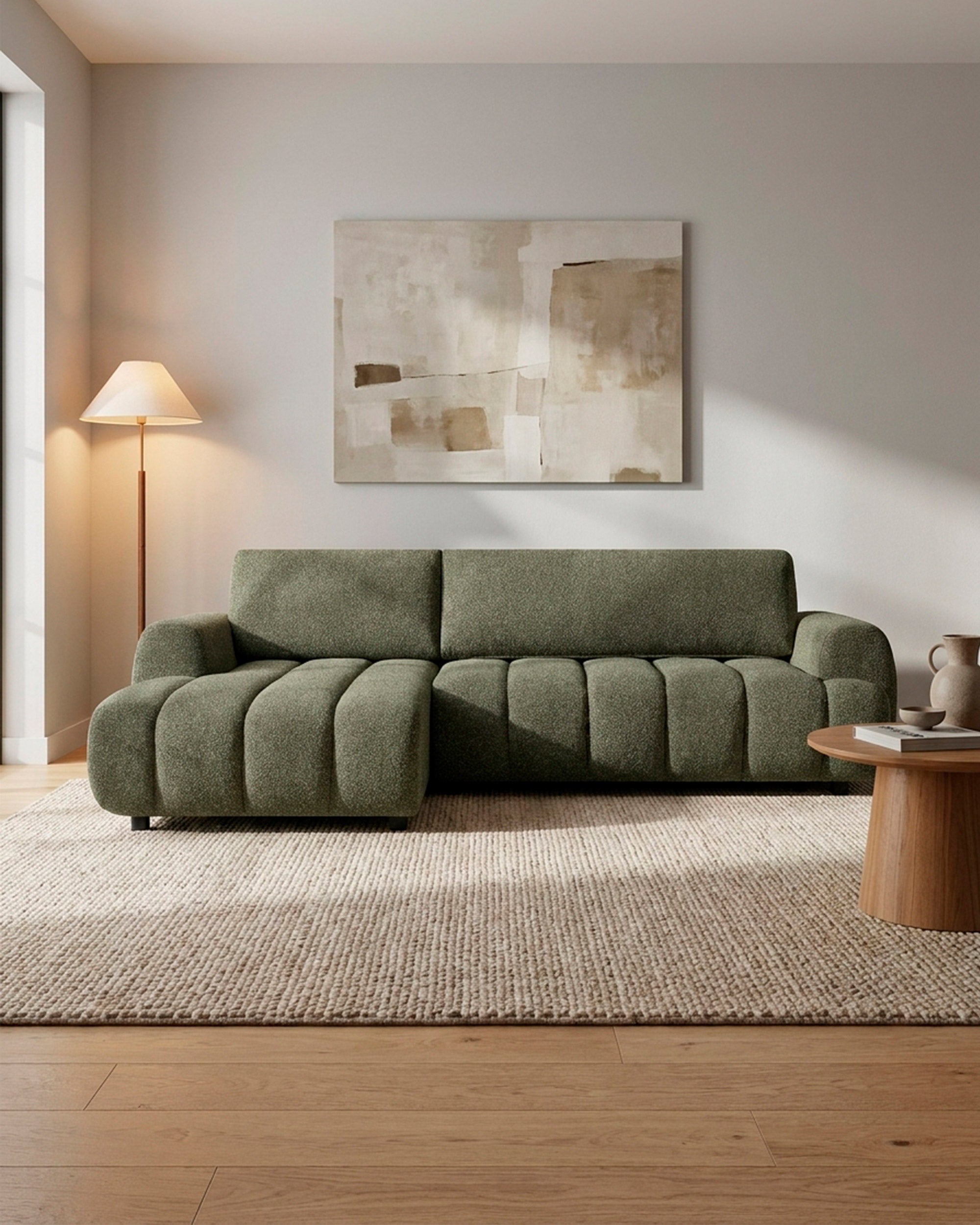 IMPRESSION chaise longue sofa with bed and storage chest