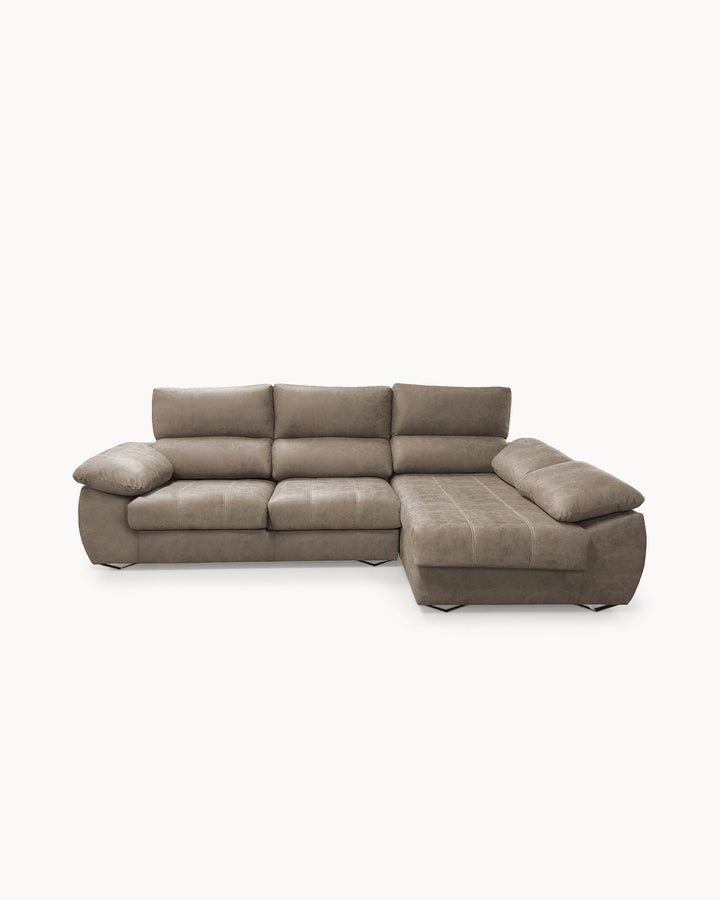 Sofá chaise longue MALIBU con 2 asientos deslizantes